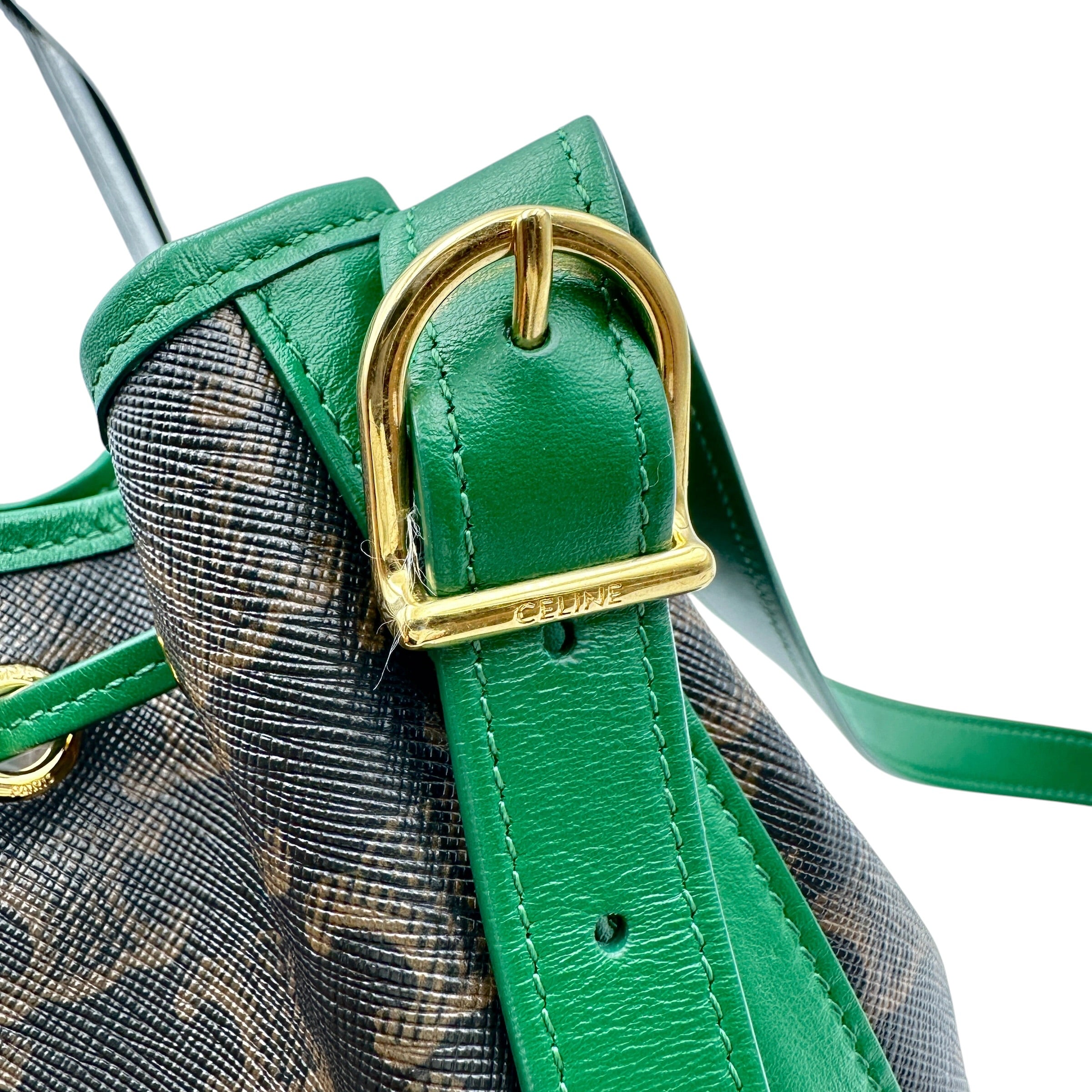 CELINE セリーヌ マカダム 巾着ショルダーバッグ