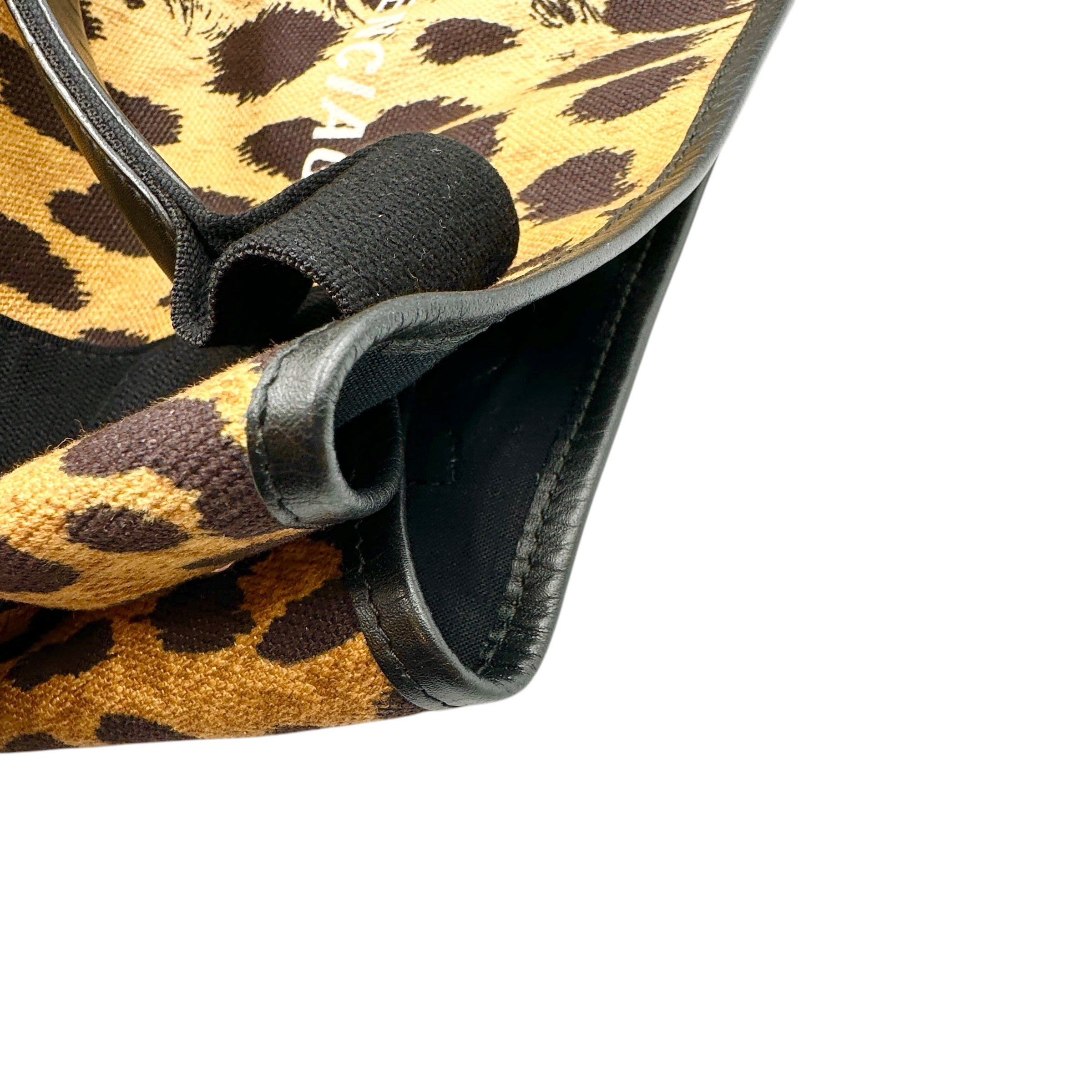 BALENCIAGA バレンシアガ ネイビーカバス トートバッグ レオパード