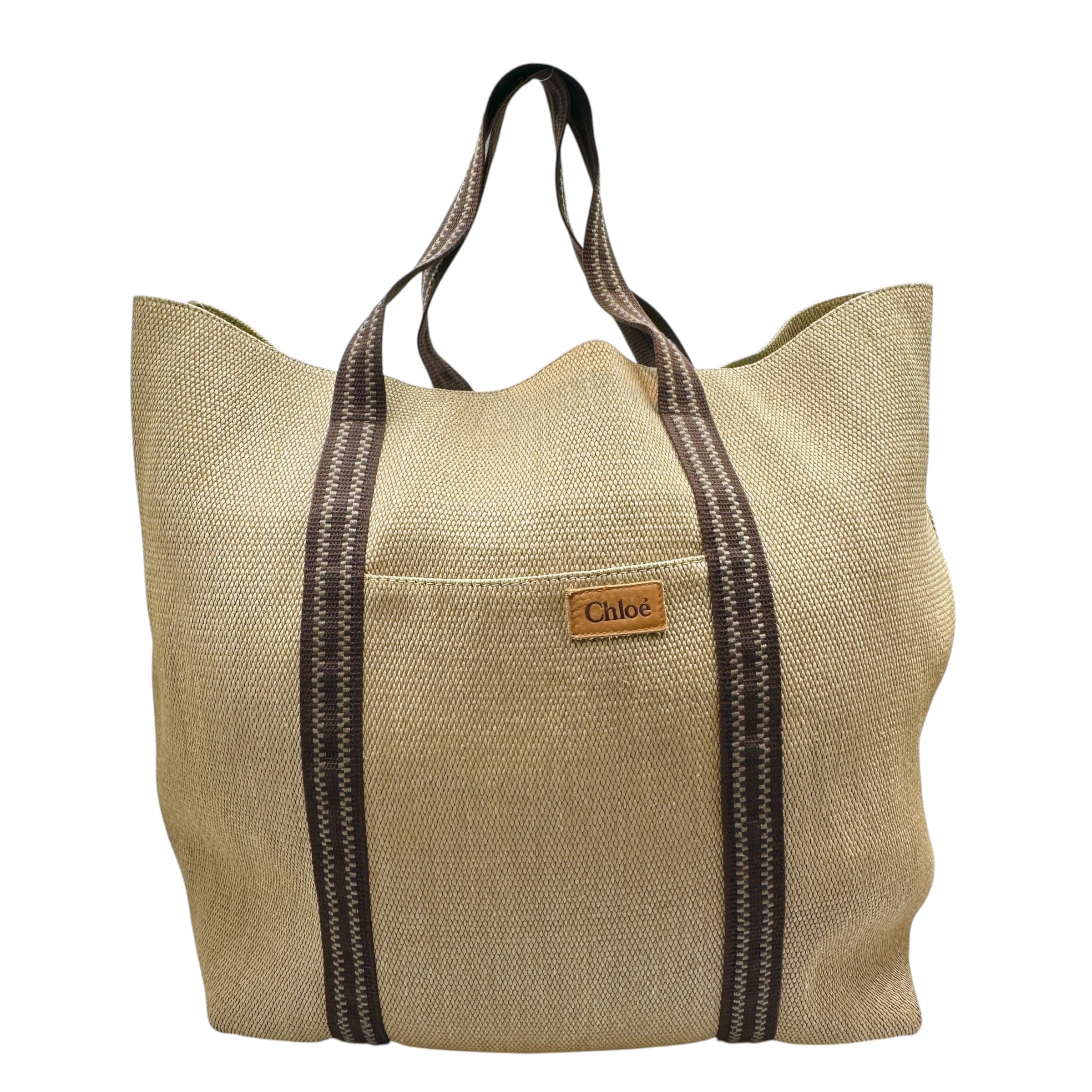 Chloe クロエ ビーチライン 麻 トートバッグ