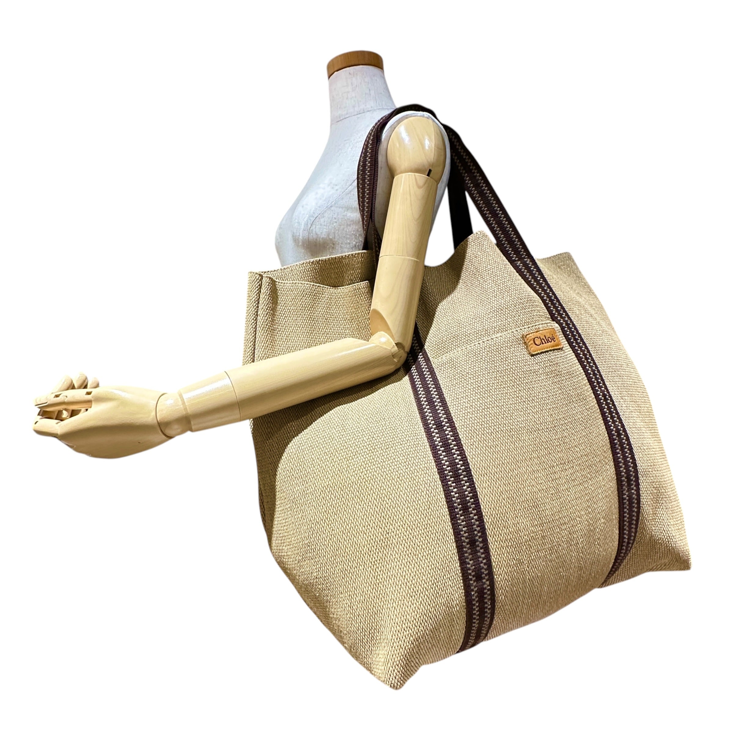Chloe クロエ ビーチライン 麻 トートバッグ