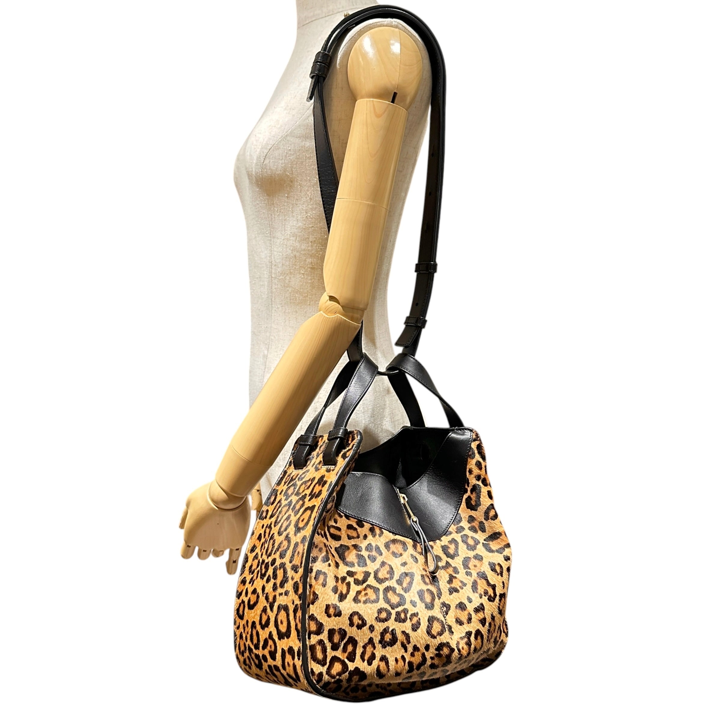 LOEWE ロエベ ハンモック ショルダーバッグ レオパード ハラコ