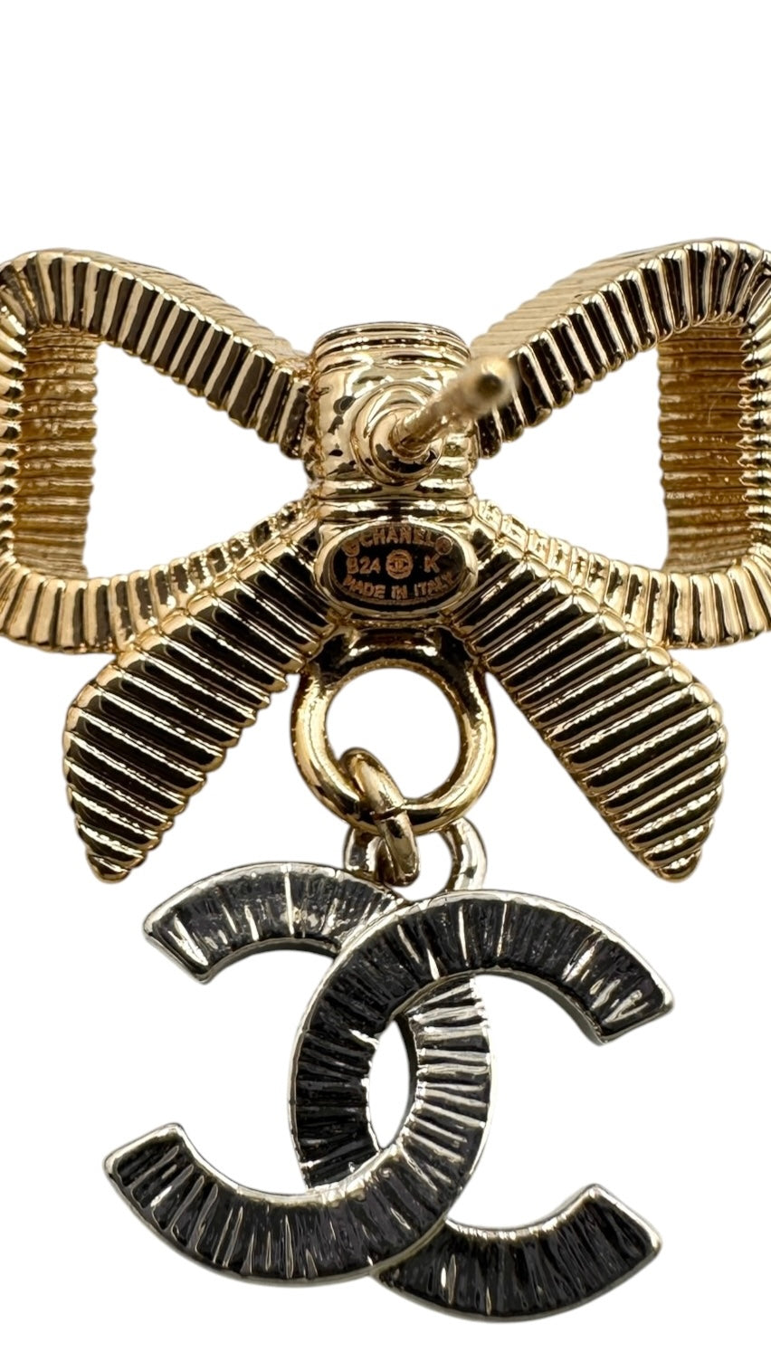 CHANEL シャネル B24K リボン ピアス