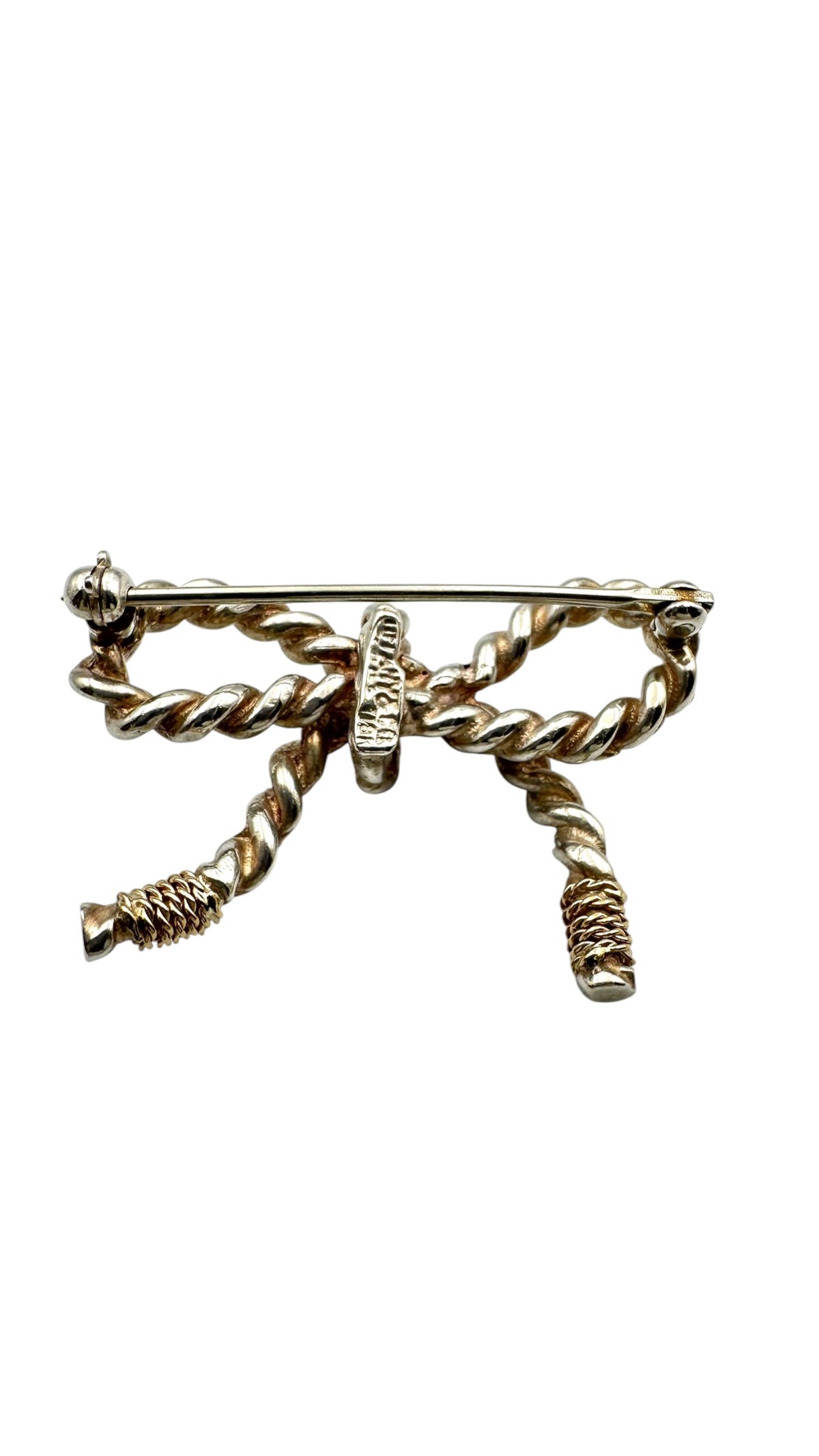 TIFFANY & Co. ティファニー リボン ブローチ K18YG/SLV925