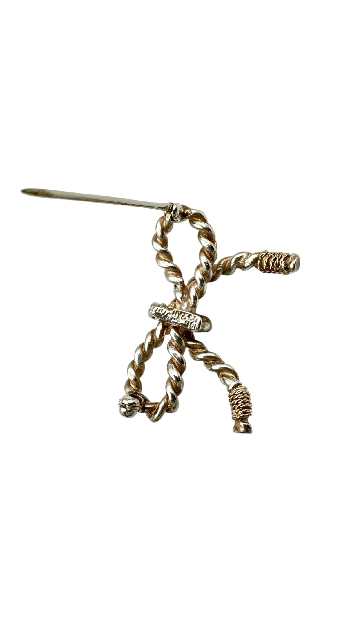 TIFFANY & Co. ティファニー リボン ブローチ K18YG/SLV925