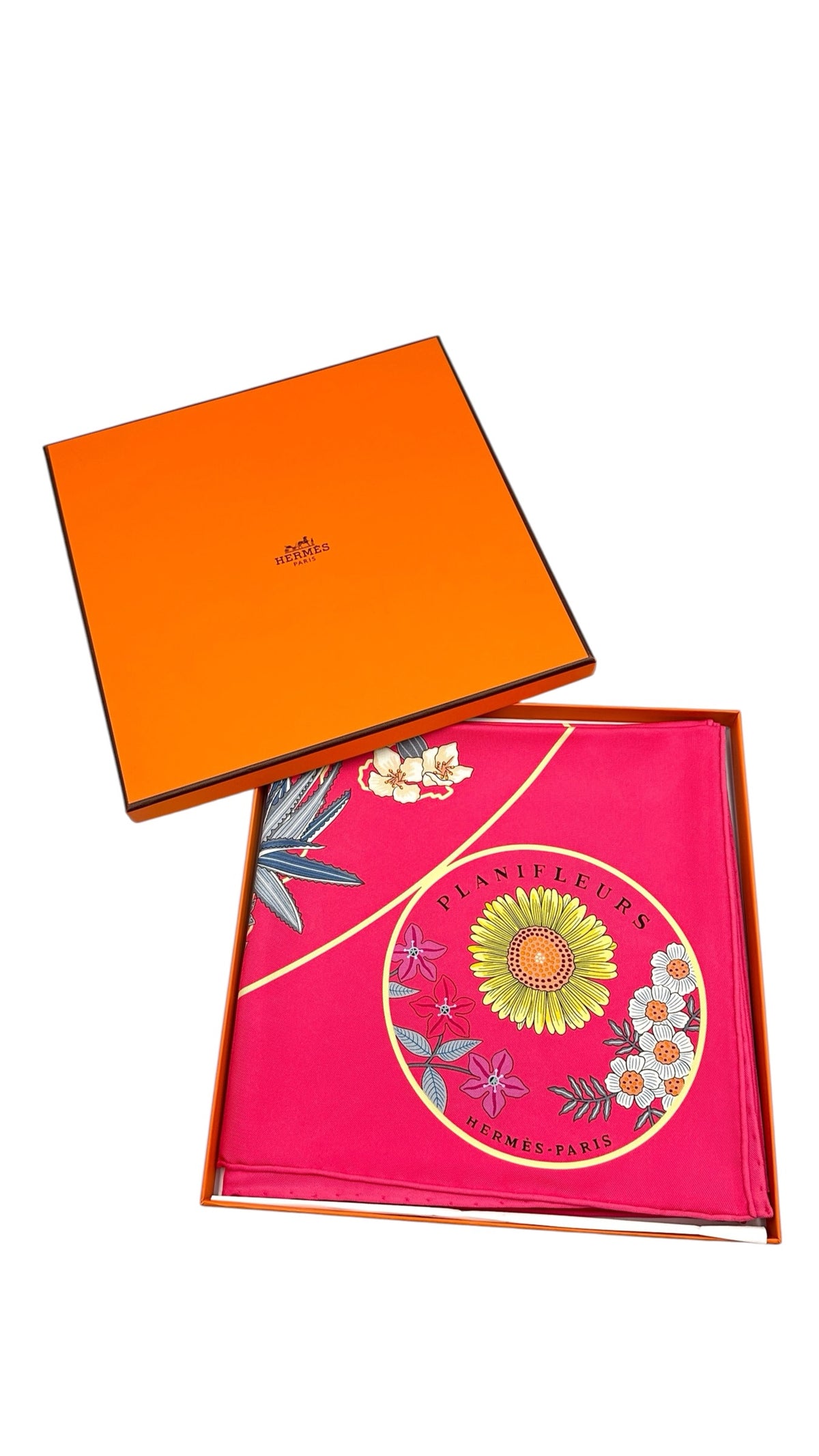 HERMES エルメス カレ90 プラニフルール ピンク