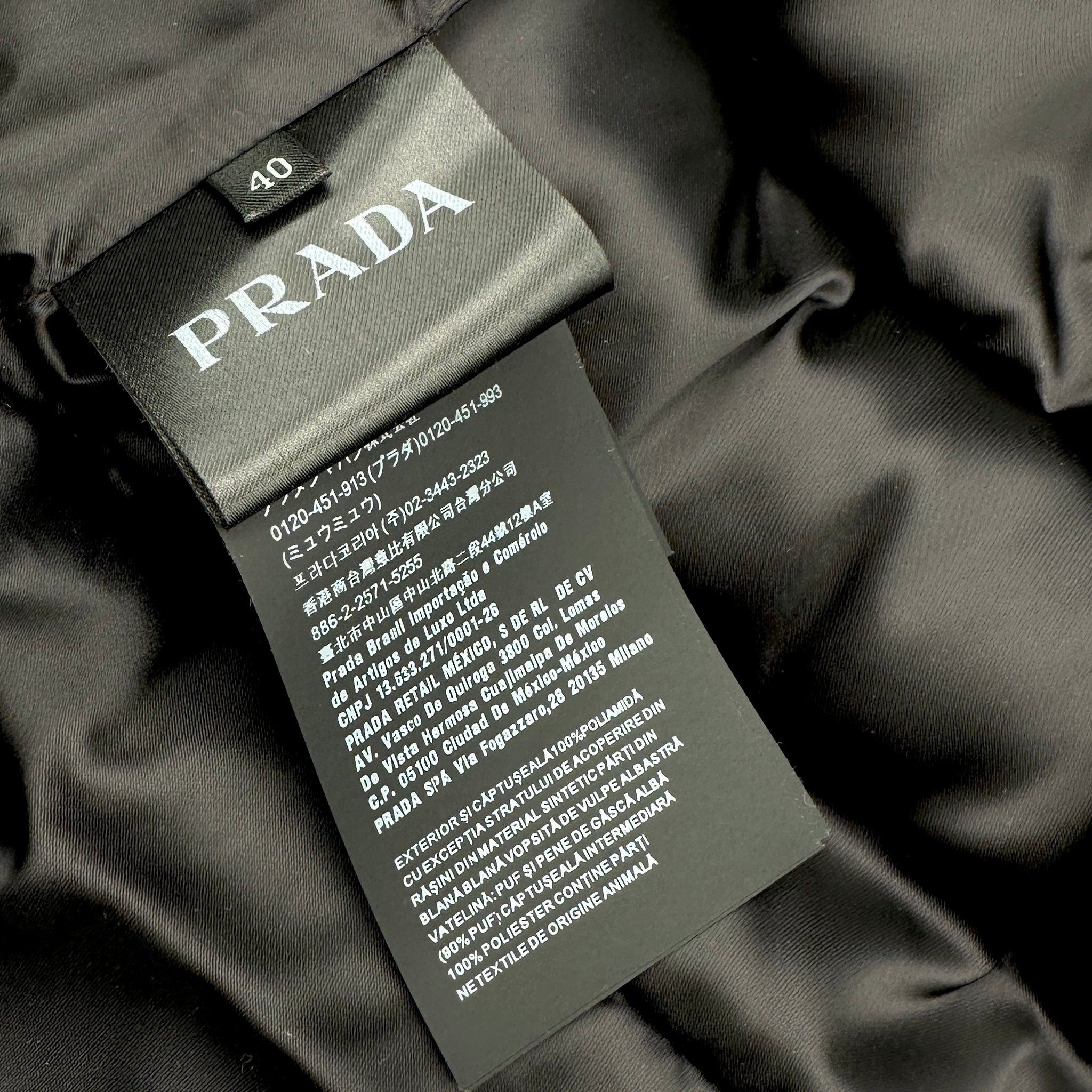 PRADA プラダ ダウンコート リアルファー #40(Mサイズ)