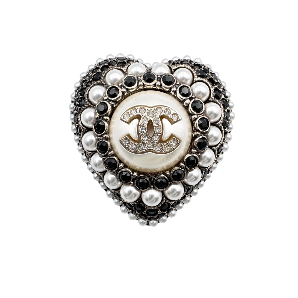 CHANEL シャネル L22B ハート ブローチ フェイクパール