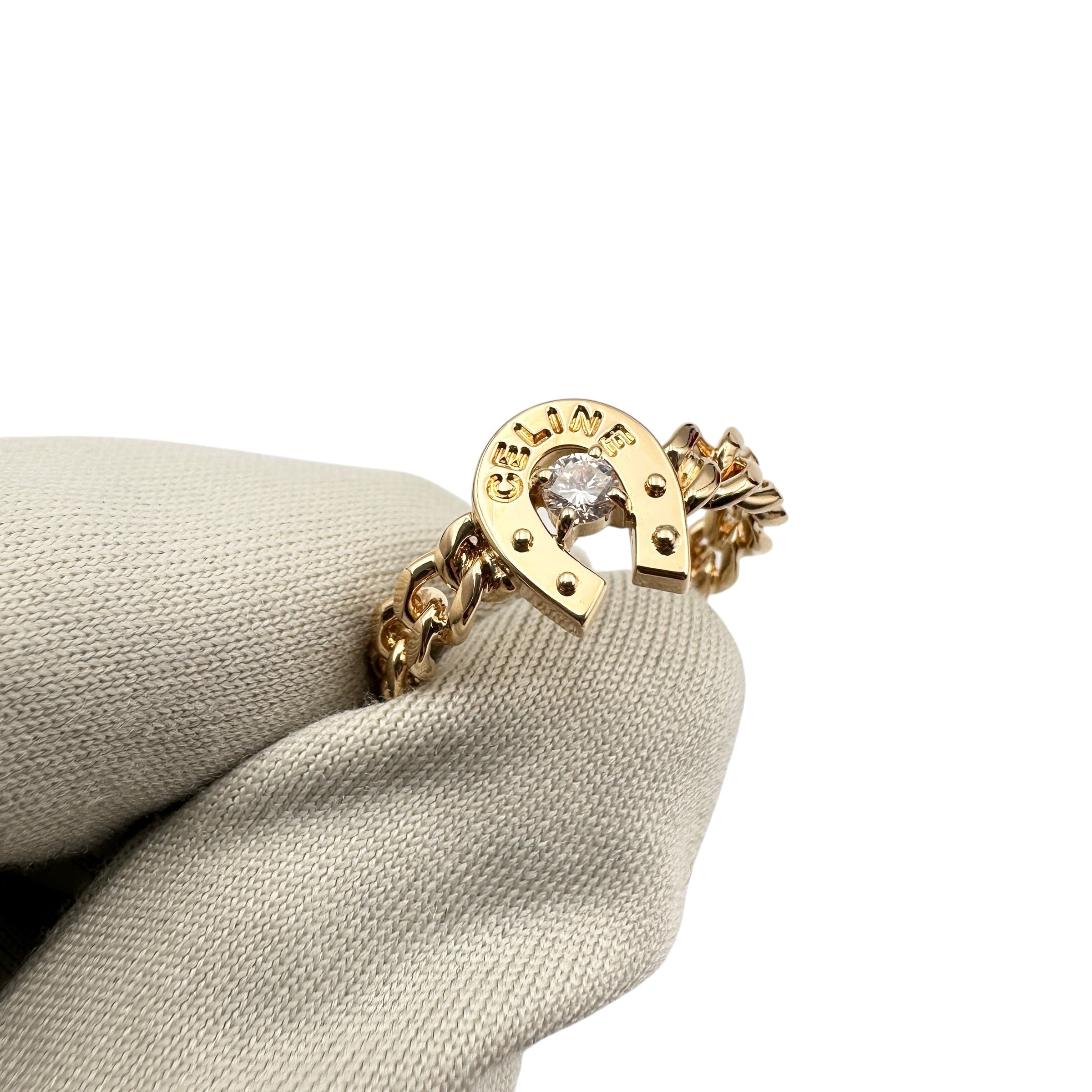 CELINE セリーヌ ダイヤリング K18 #52 0.09ct