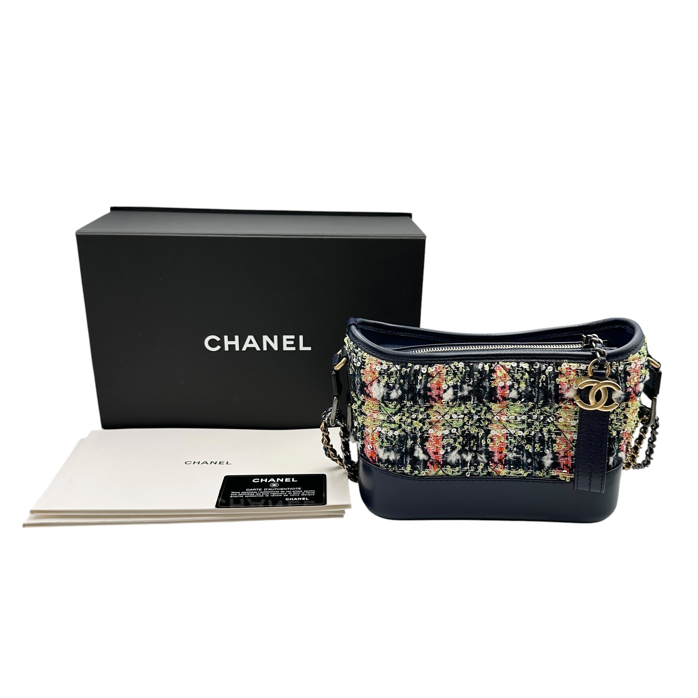 CHANEL シャネル A91810 ガブリエル スモールホーボー チェーンショルダーバッグ ツイード 29番台
