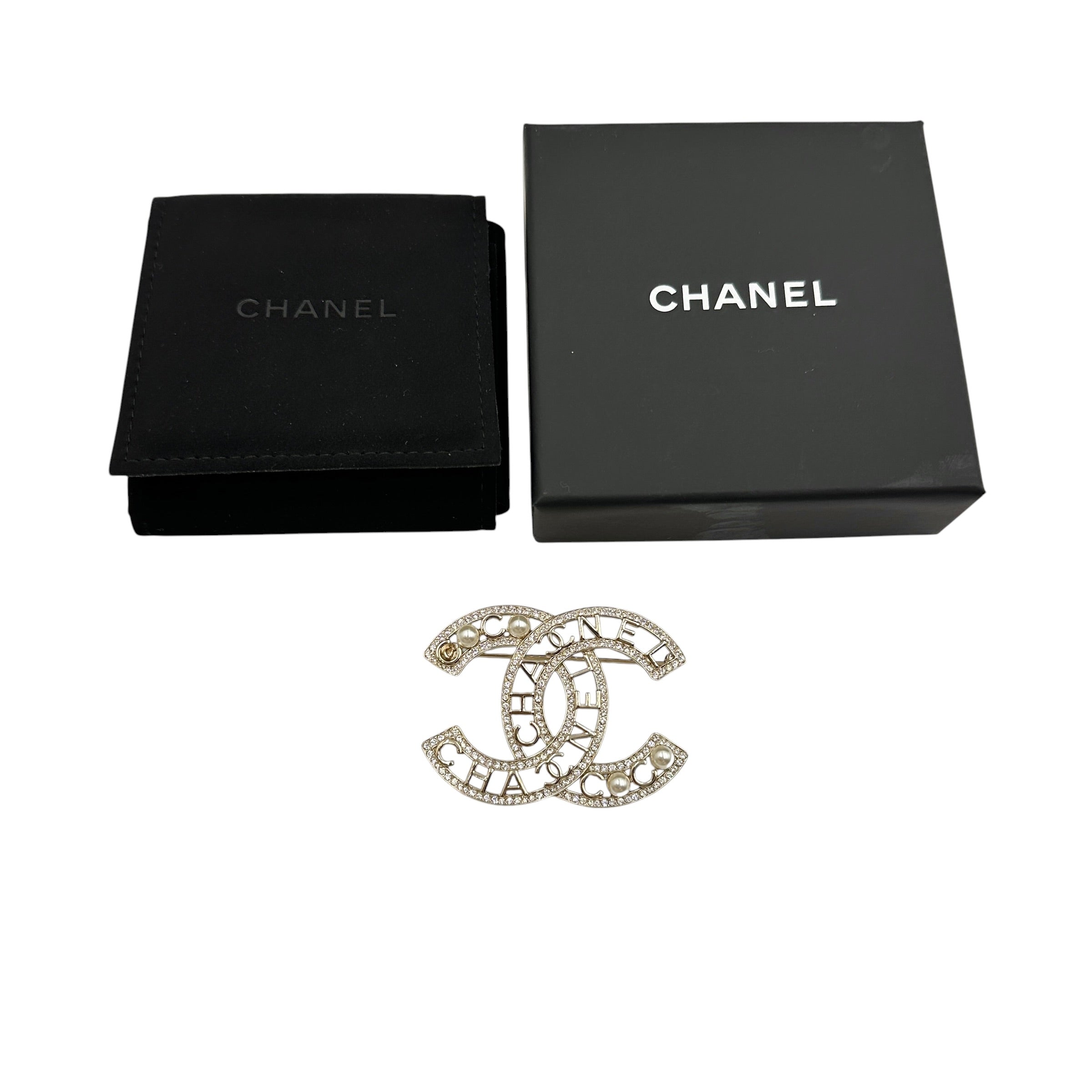 CHANEL シャネル B25V ココマーク ブローチ ストーン パール AB4879 B04130 N8975