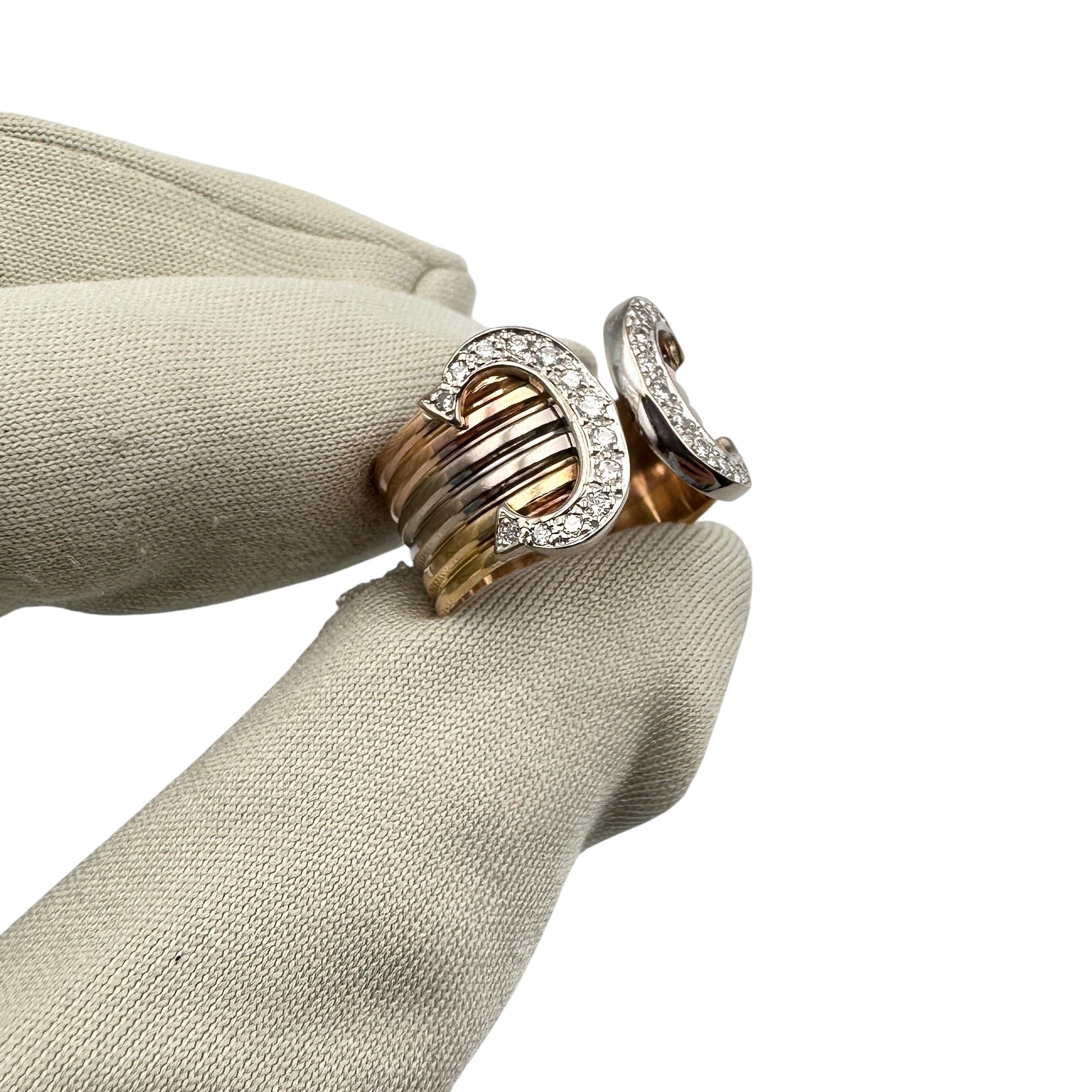 Cartier カルティエ 2Ⅽリング ダイヤ スリーゴールド