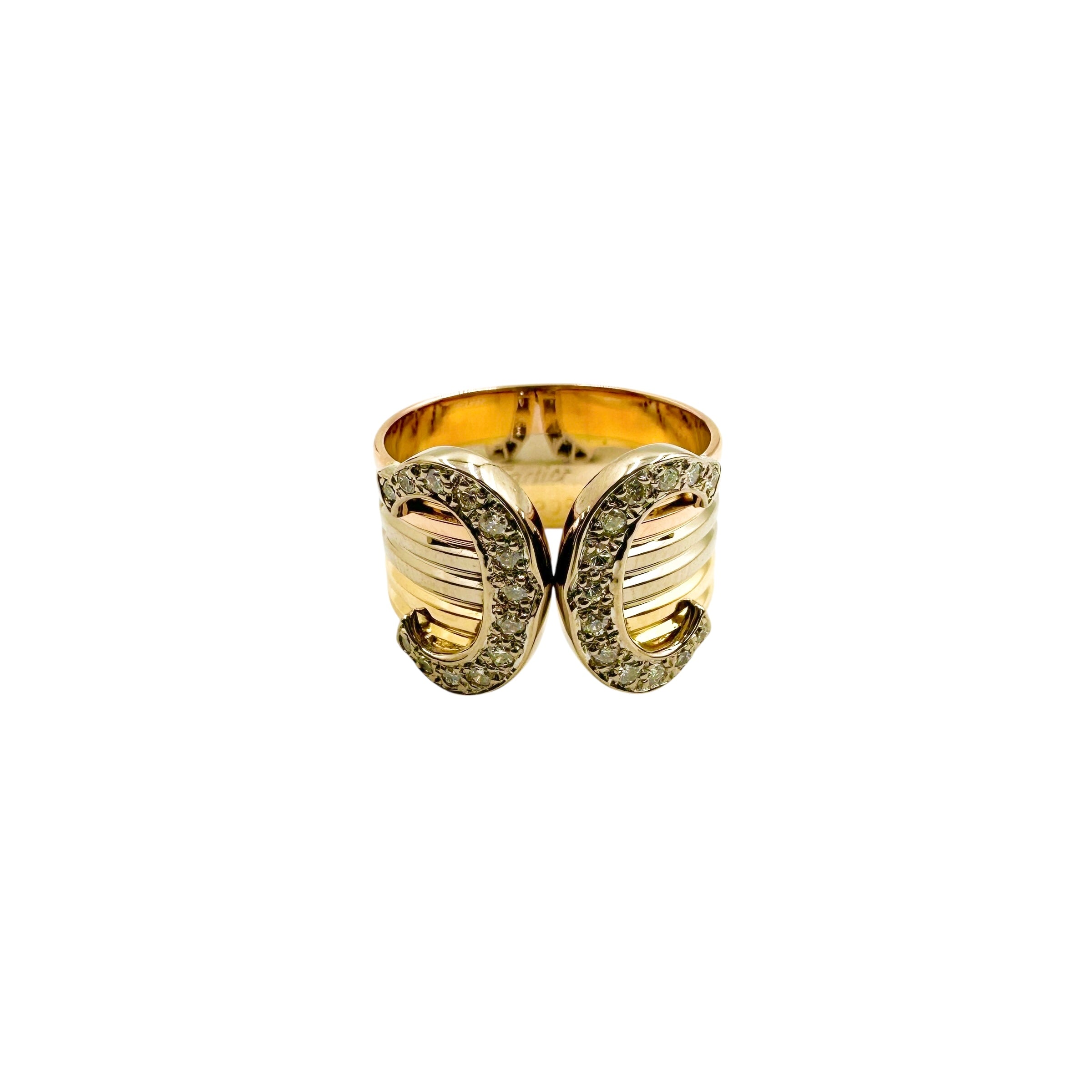 Cartier カルティエ 2Ⅽリング ダイヤ スリーゴールド