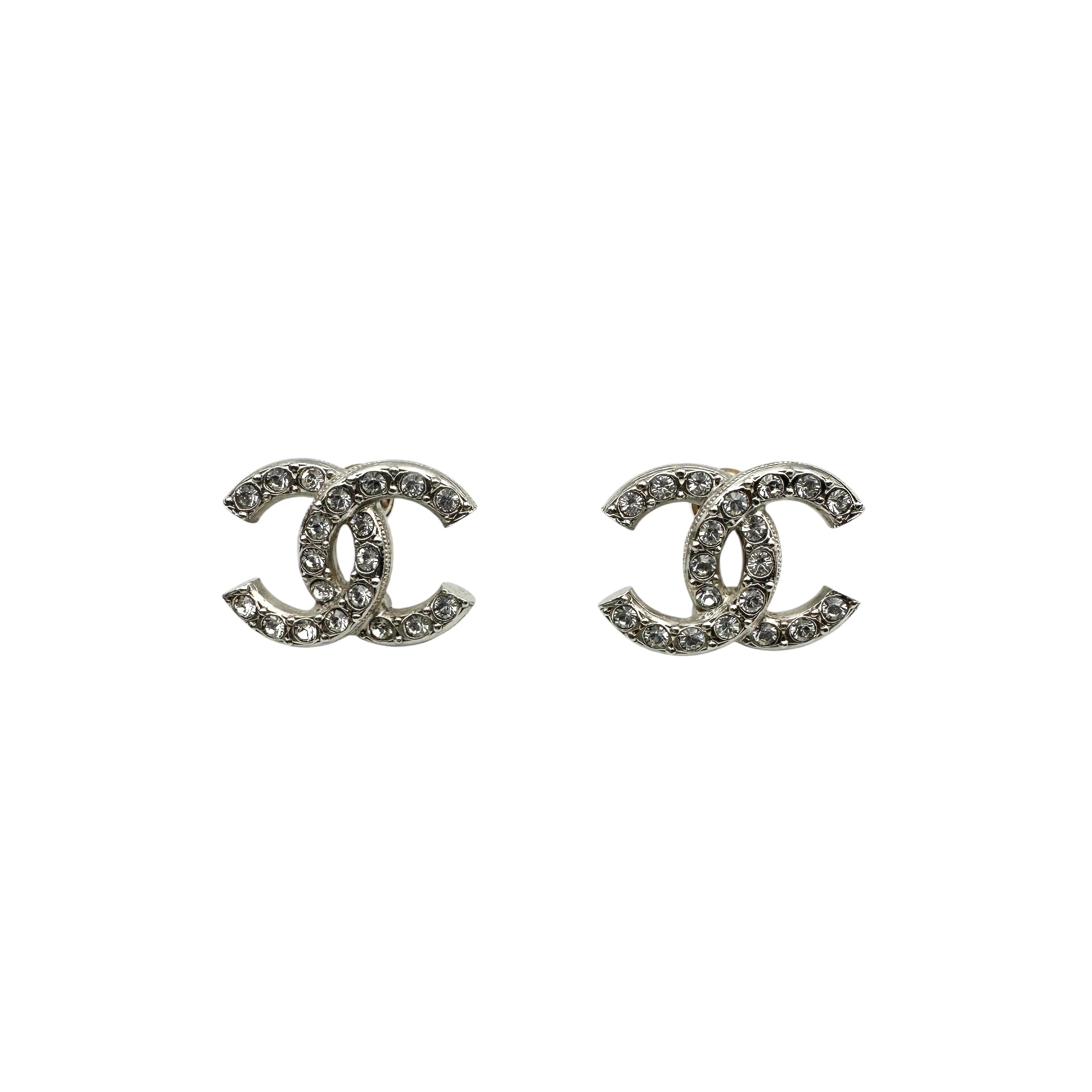 CHANEL シャネル C21A ココ ラインストーン ピアス
