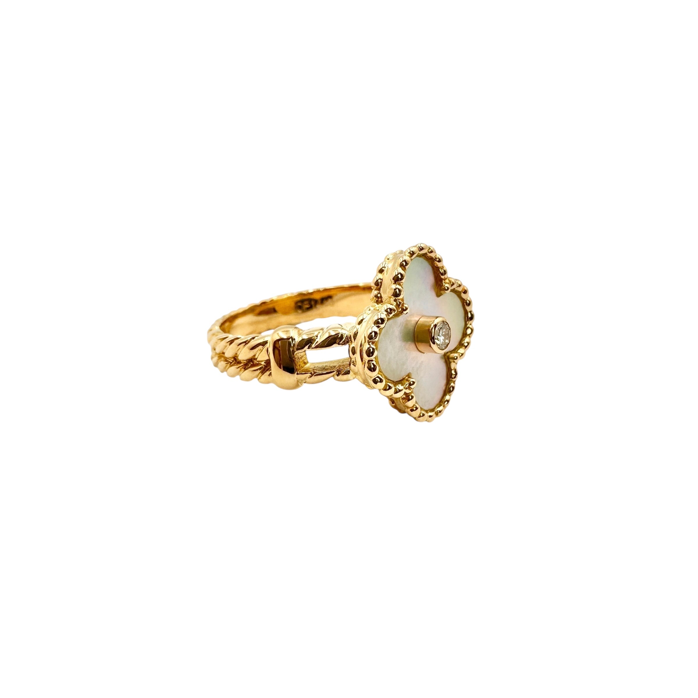 VanCleef & Arpels ヴァンクリーフ&アーペル アルハンブラ リング ダイヤ ホワイトシェル