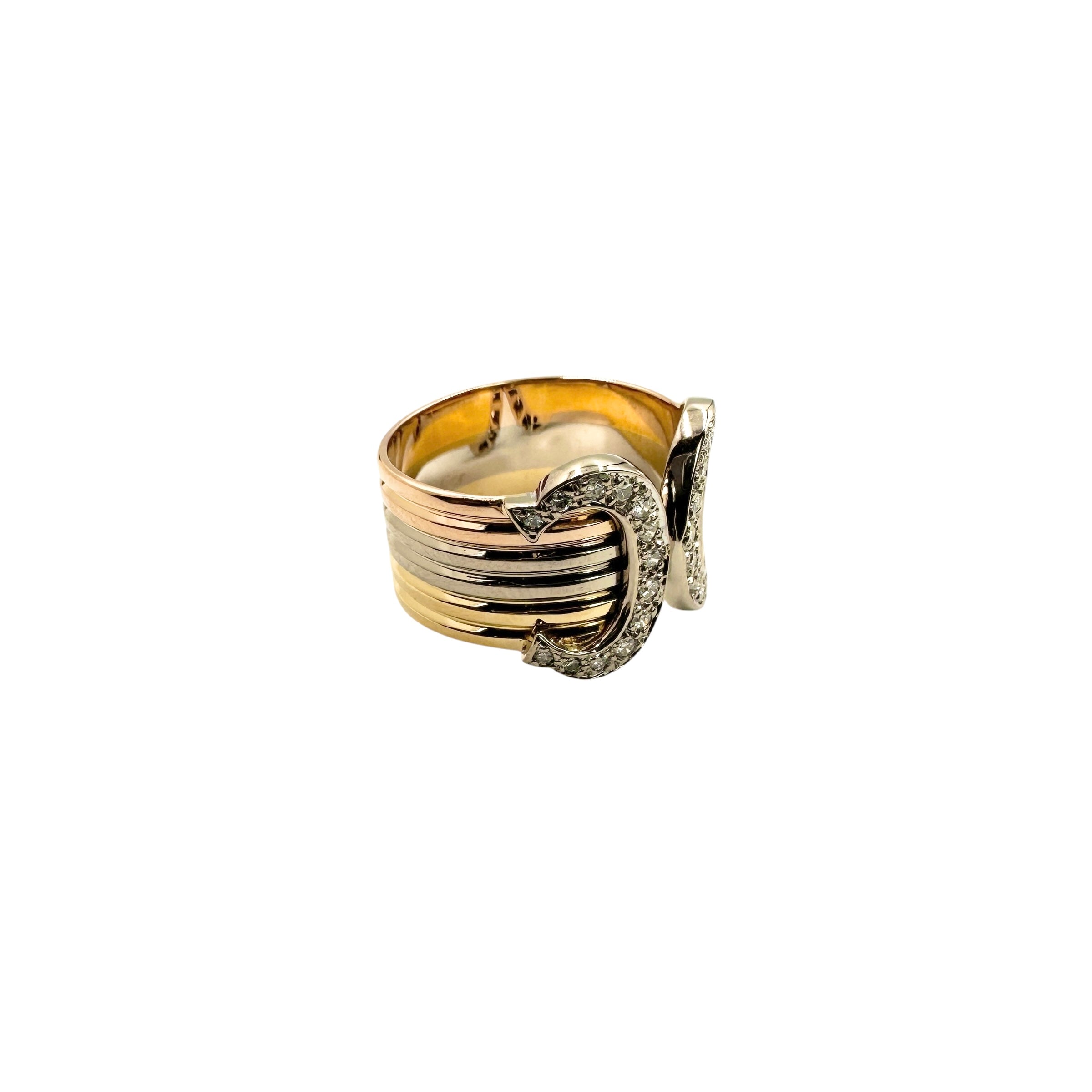 Cartier カルティエ 2Ⅽリング ダイヤ スリーゴールド