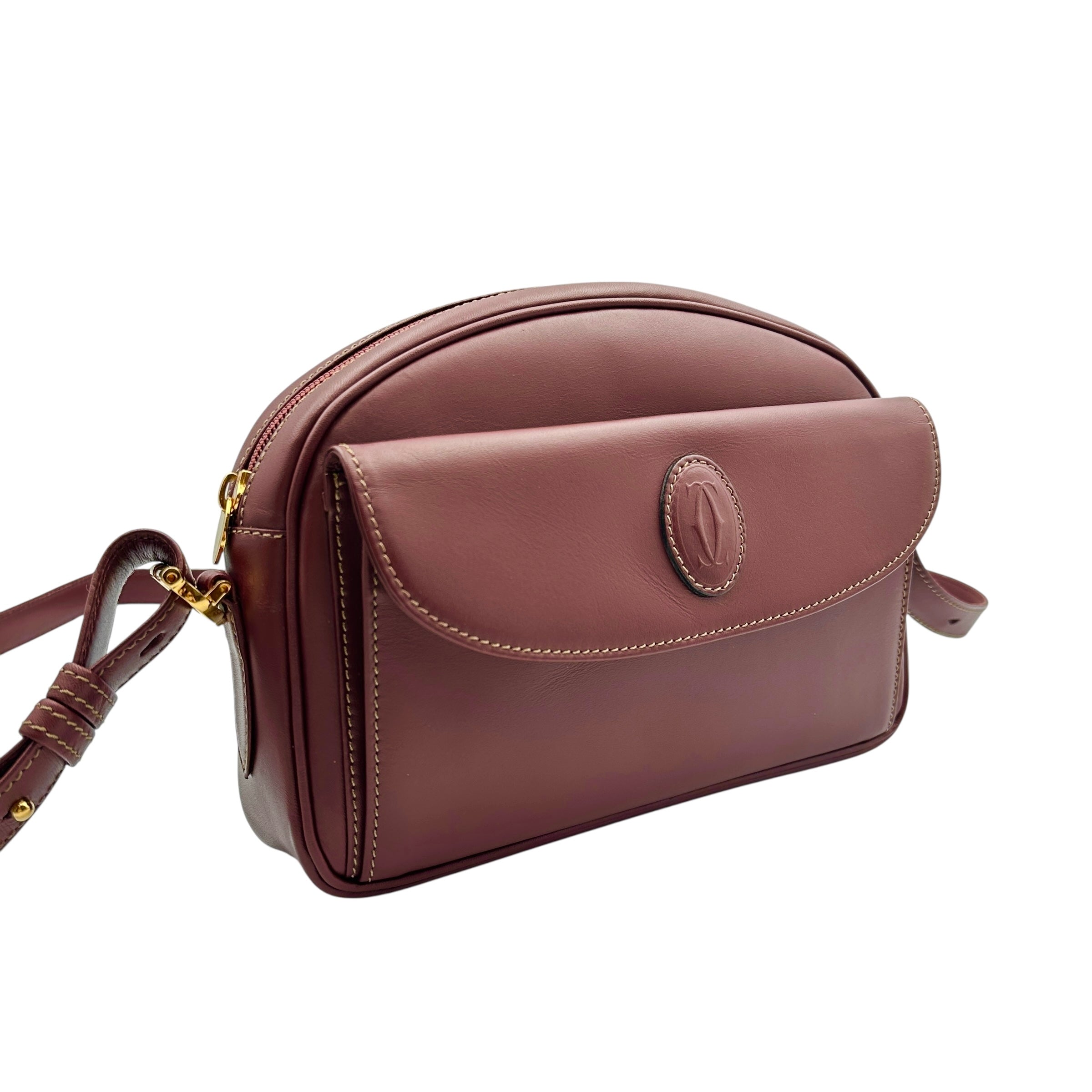【美品】●Cartier カルティエ ●ショルダーバッグ 肩掛け鞄 収納袋付 Cartier カルティエ マスト ショルダーバッグ
