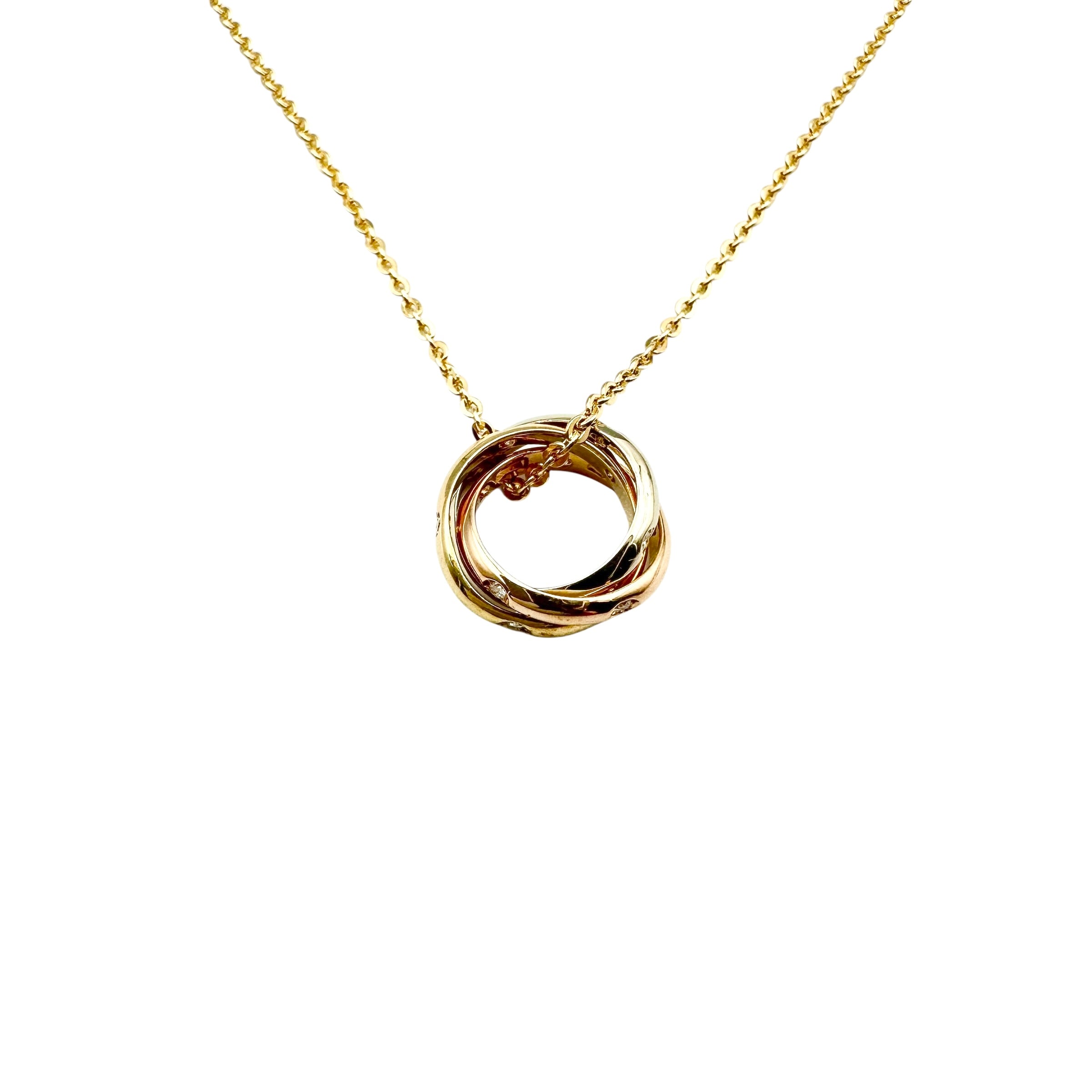 Cartier カルティエ トリニティ ダイヤ ネックレス K18