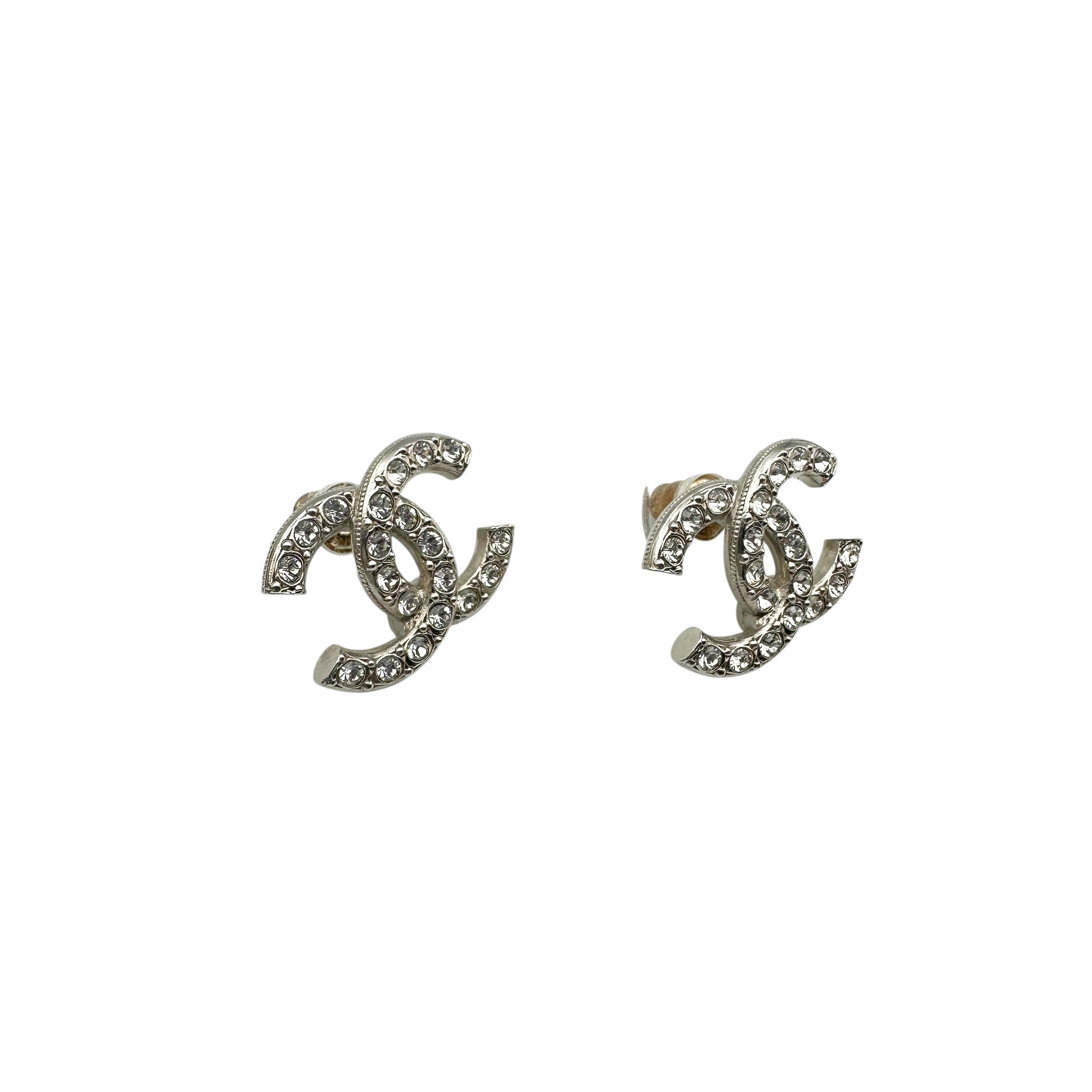 CHANEL シャネル C21A ココ ラインストーン ピアス