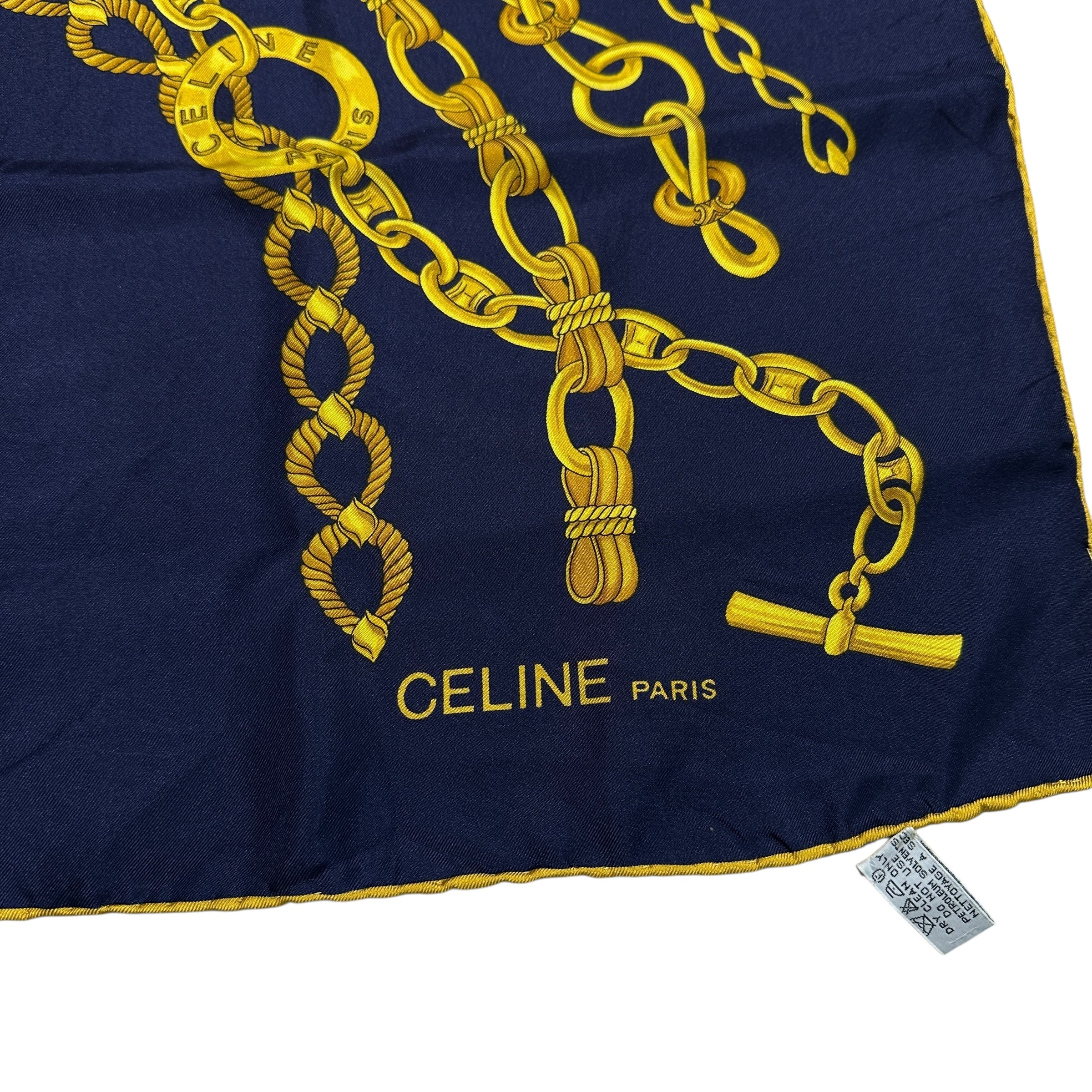CELINE セリーヌ スカーフ ネイビー