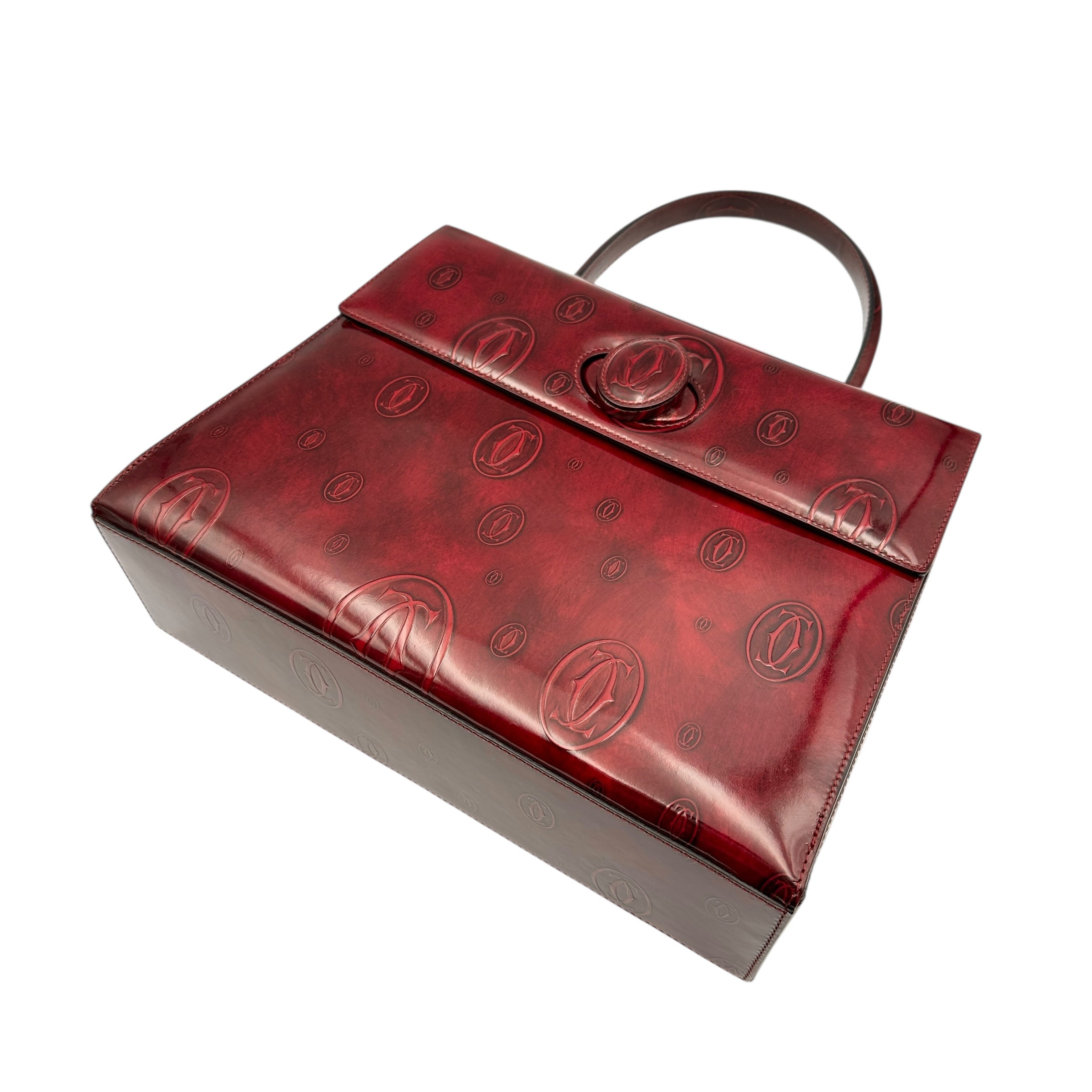 Cartier カルティエ ハッピーバースデー ハンドバッグ ボルドー