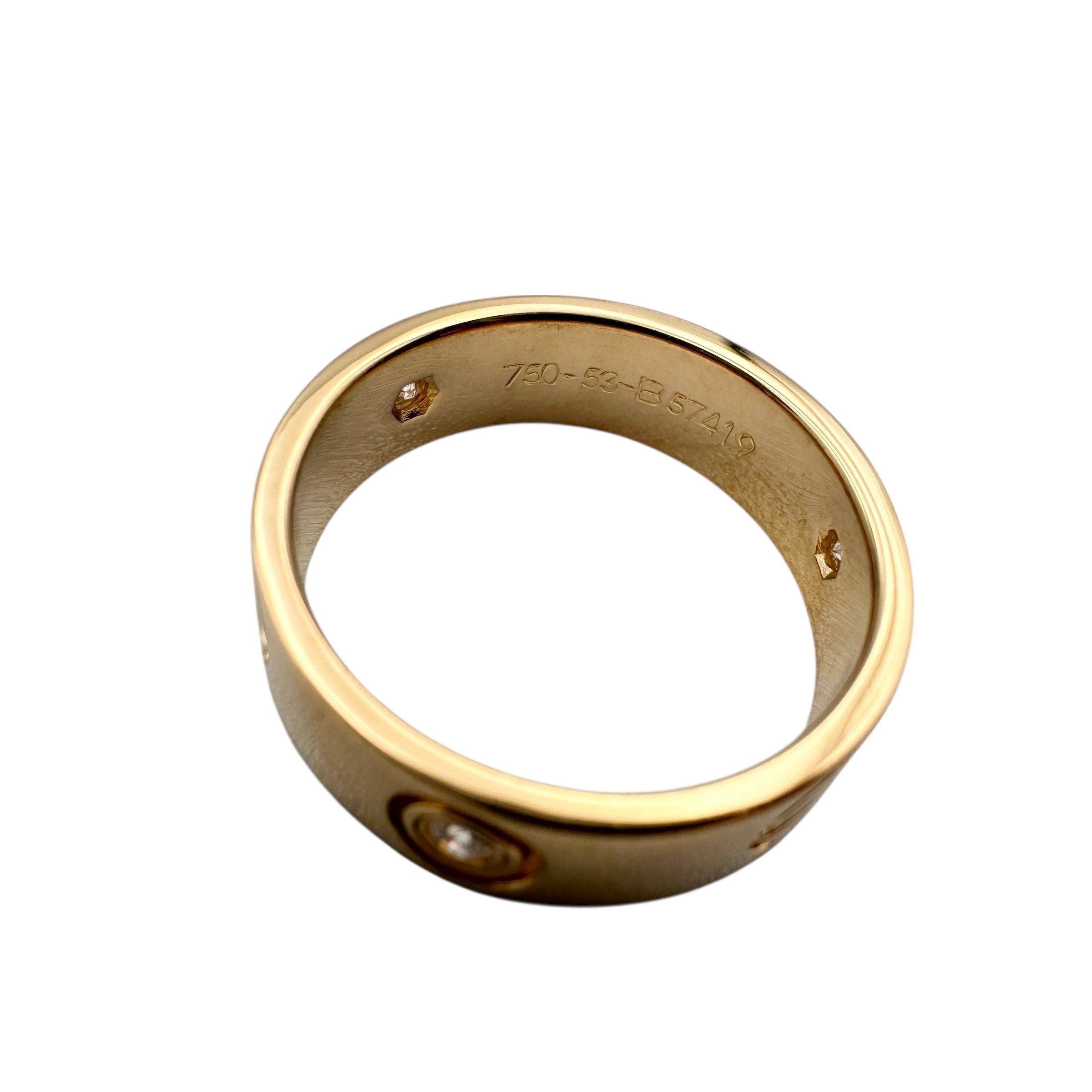 Cartier カルティエ ラブ リング ハーフダイヤ K18YG #53