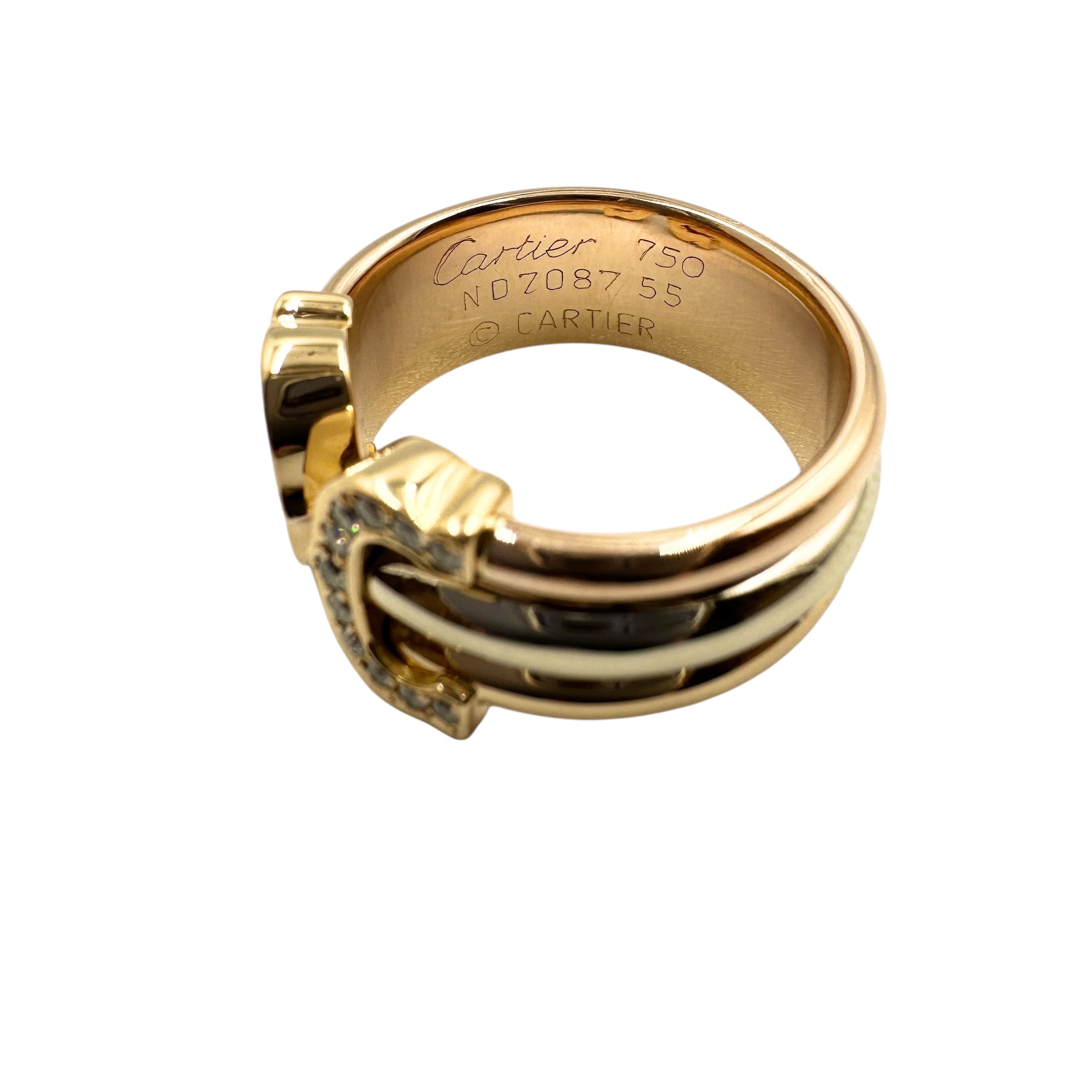 Cartier カルティエ 2Ⅽリング ダイヤ スリーゴールド
