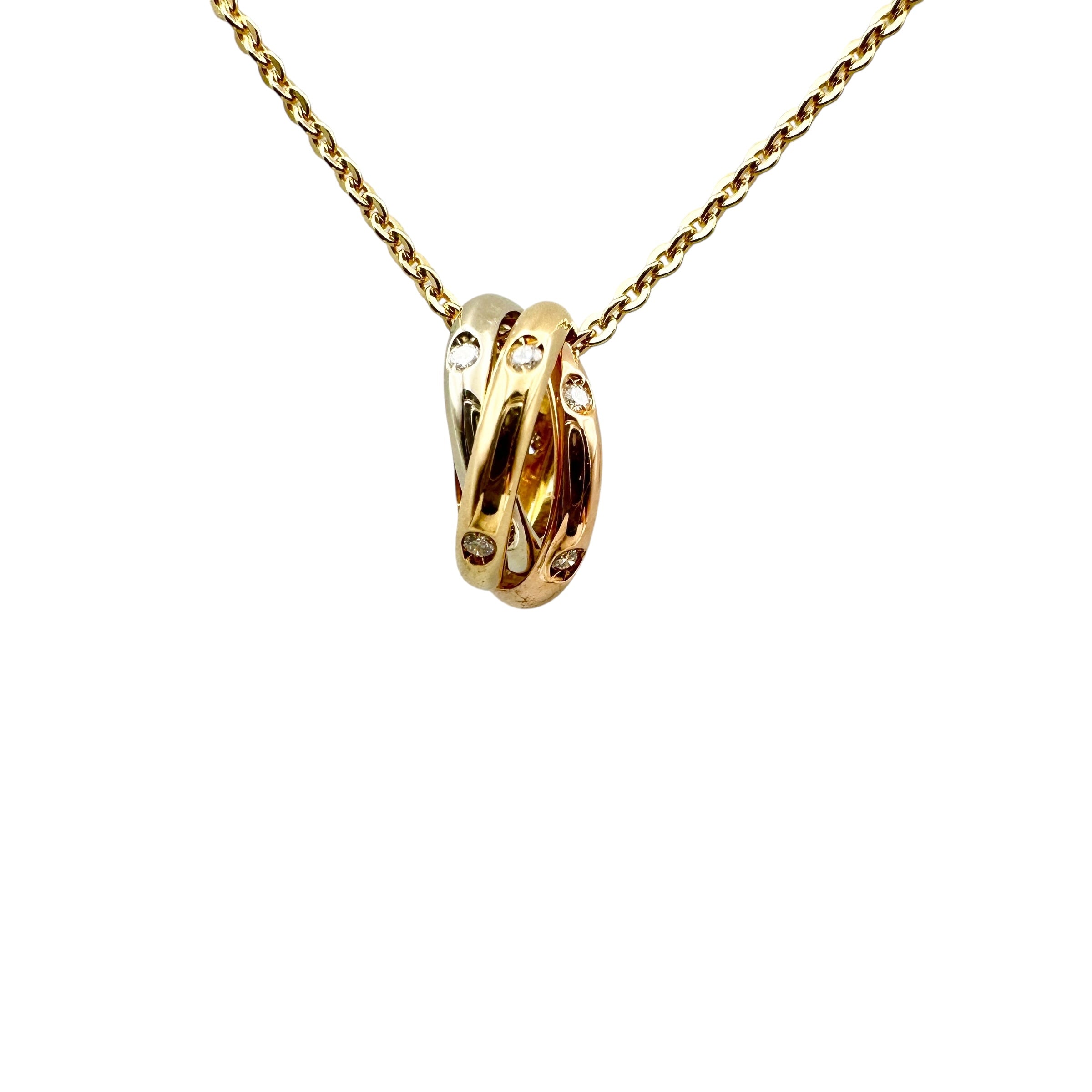 Cartier カルティエ トリニティ ダイヤ ネックレス K18