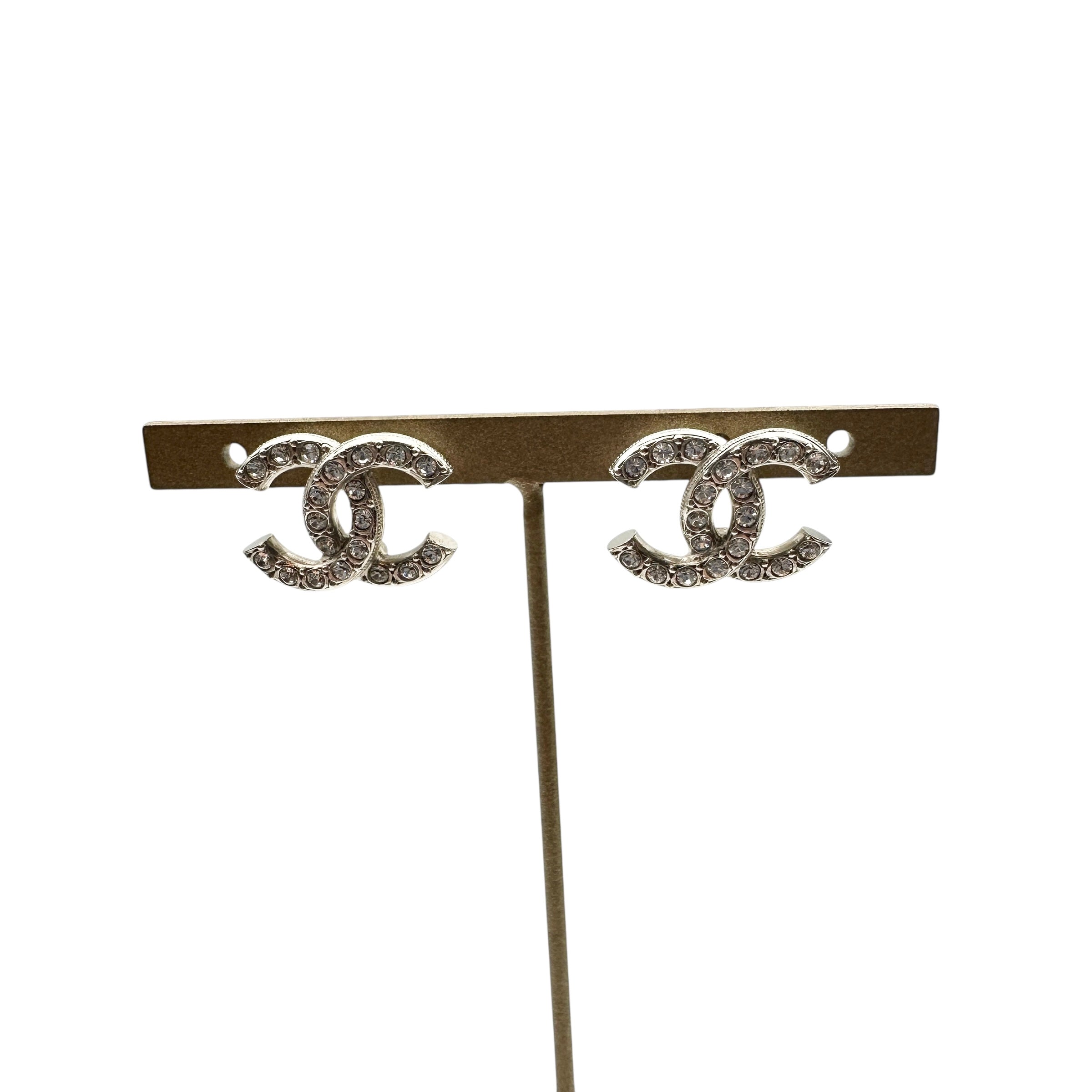 CHANEL シャネル C21A ココ ラインストーン ピアス