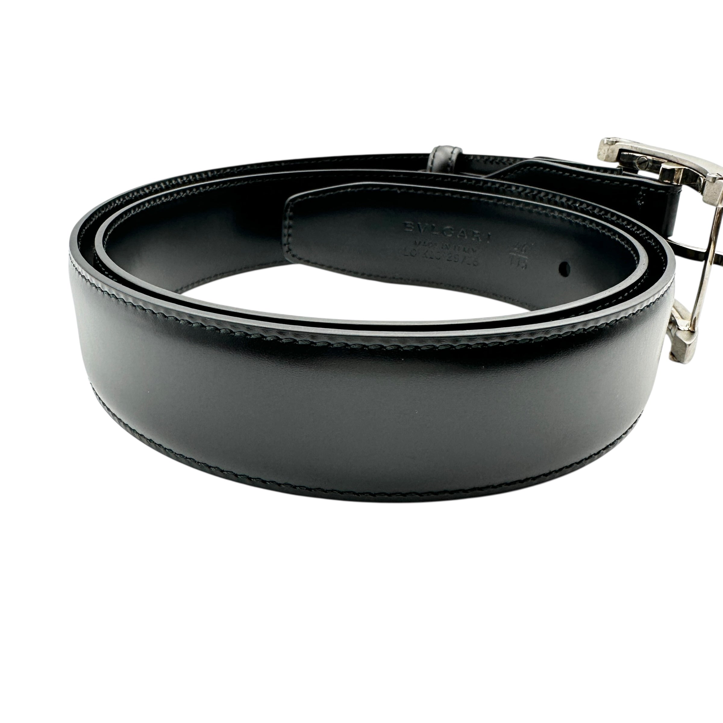 【美品・付属品あり】ブルガリ アショーマ ベルト シルバー ブラック イタリア製 極美品✨ブルガリ ベルト アショーマ シルバーバックル メンズ 黒