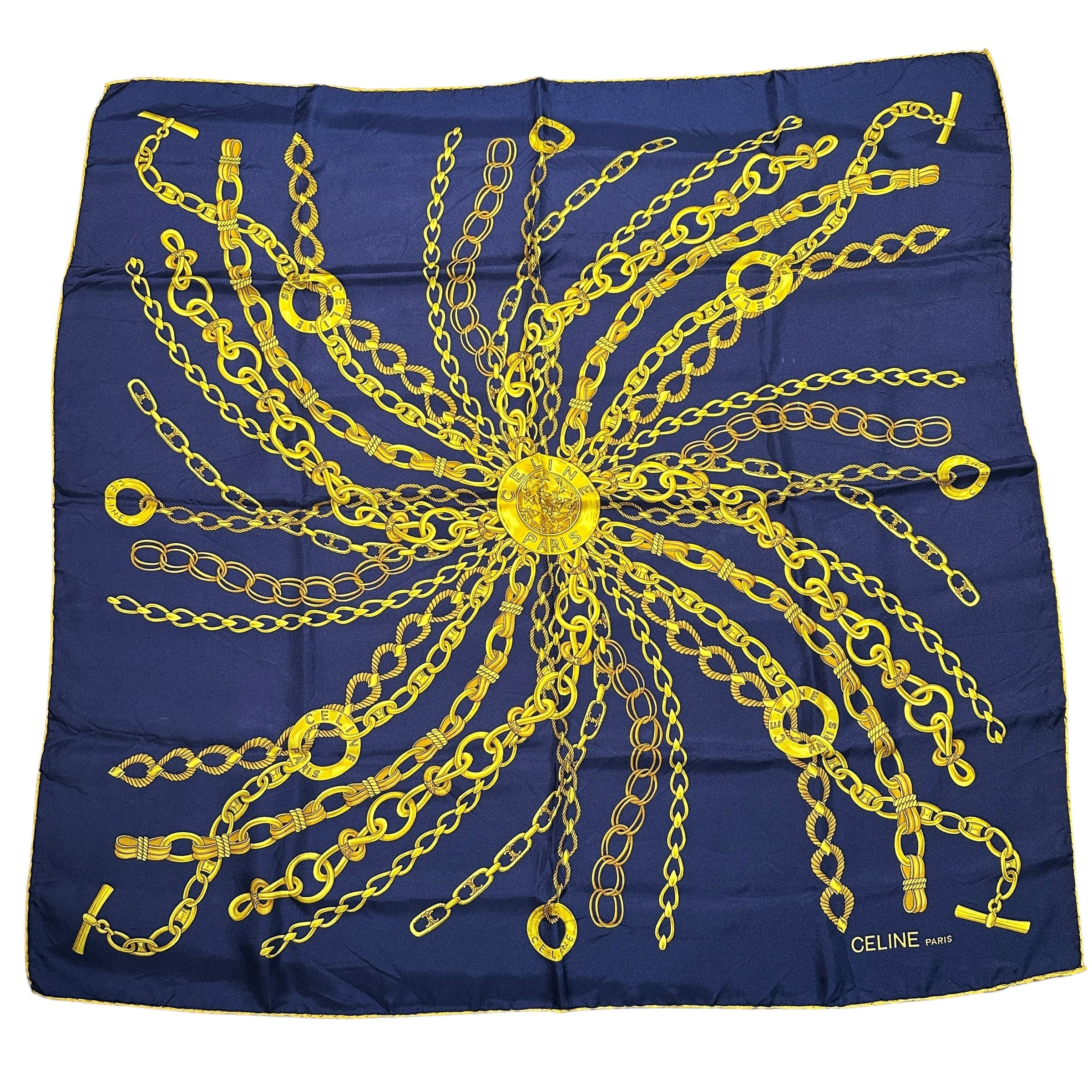 CELINE セリーヌ スカーフ ネイビー