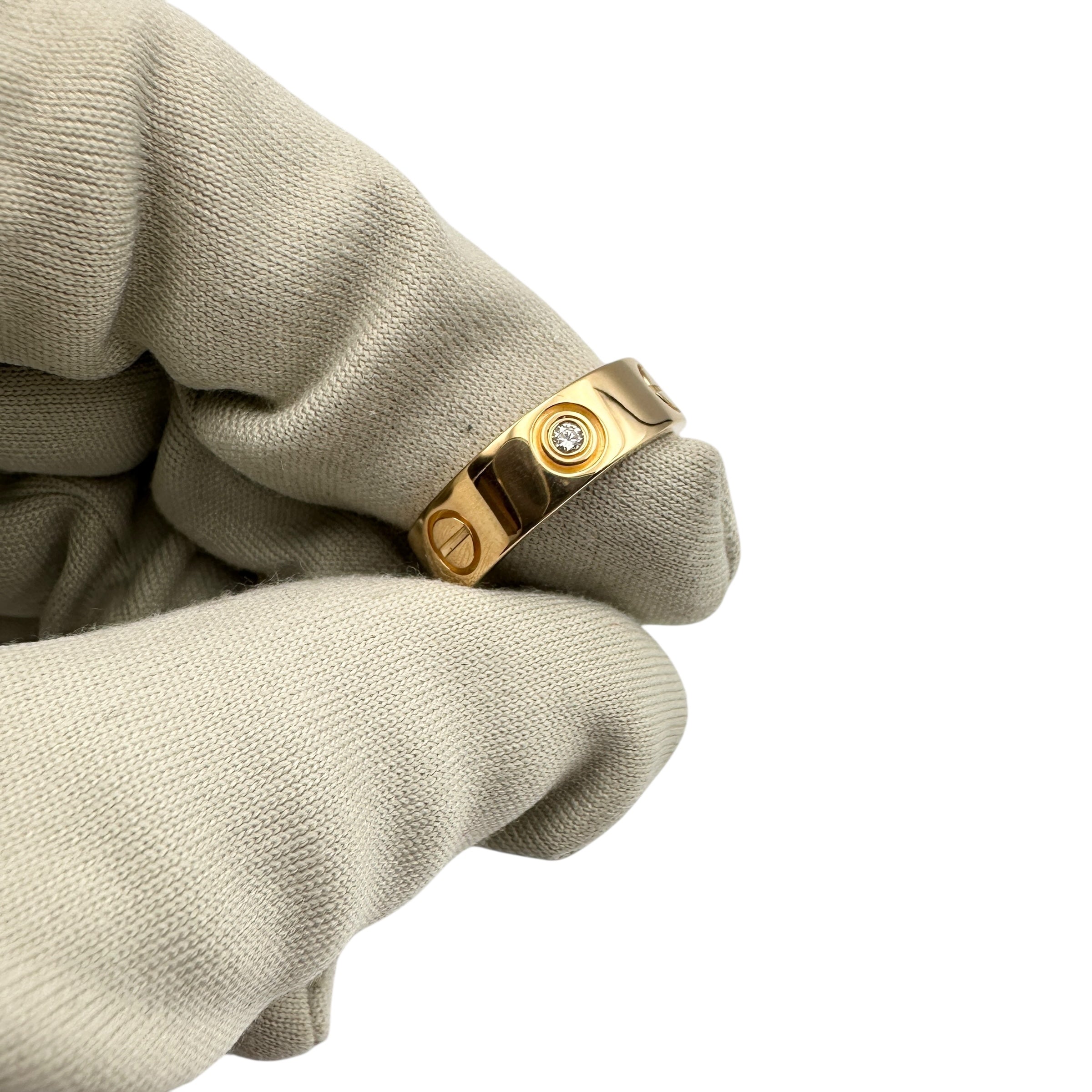 Cartier カルティエ ラブ リング ハーフダイヤ K18YG #53