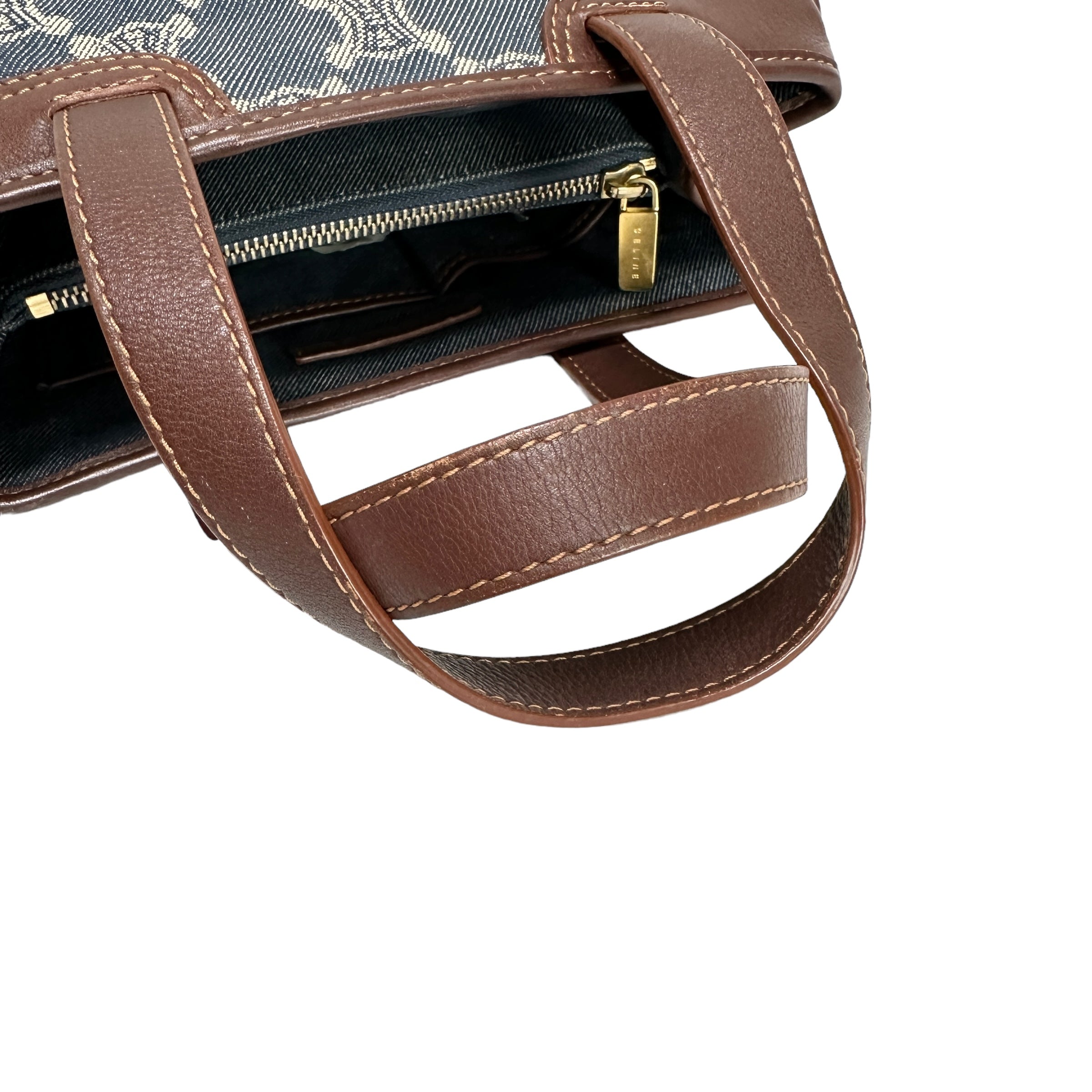 CELINE セリーヌ マカダム デニム ハンドバッグ