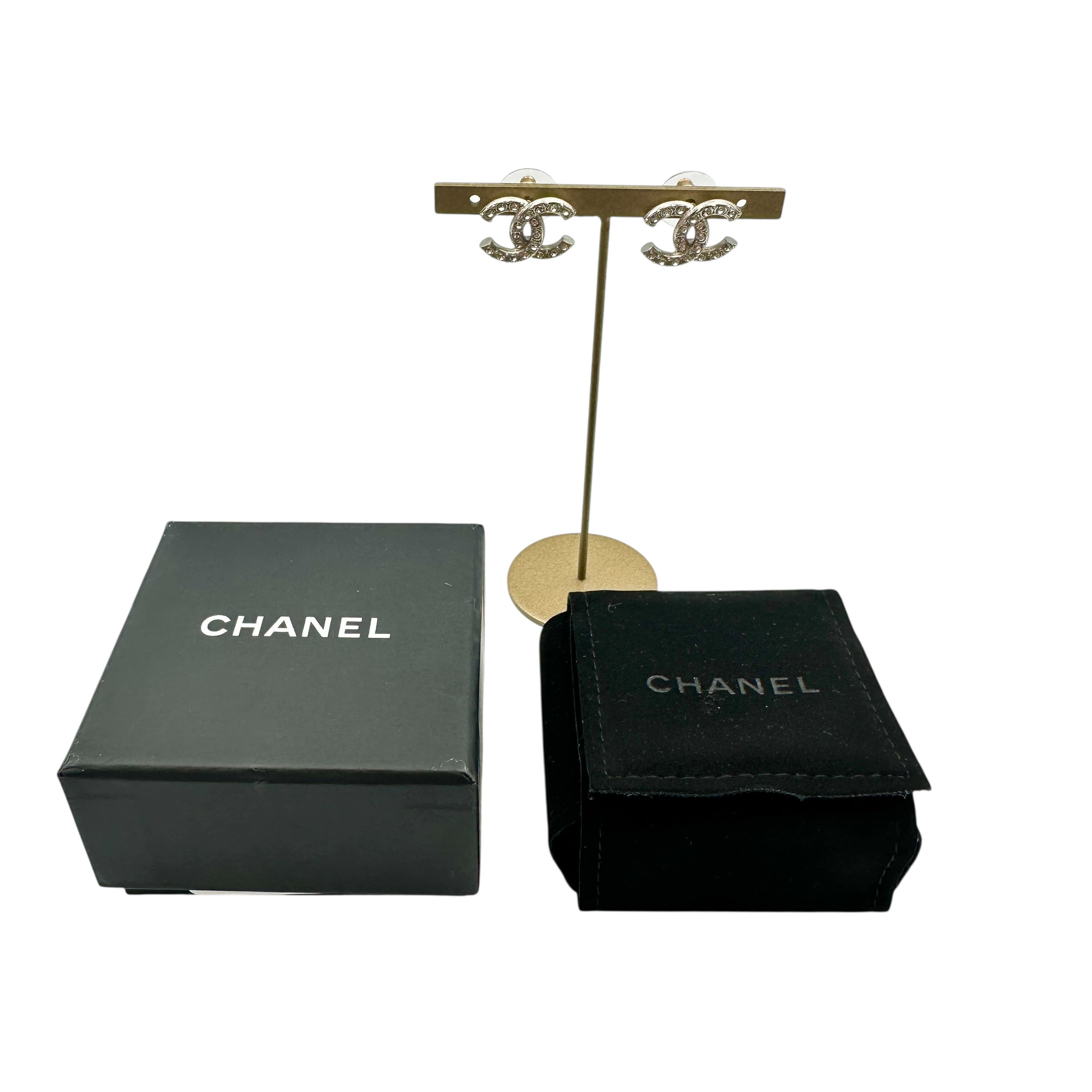 CHANEL シャネル C21A ココ ラインストーン ピアス