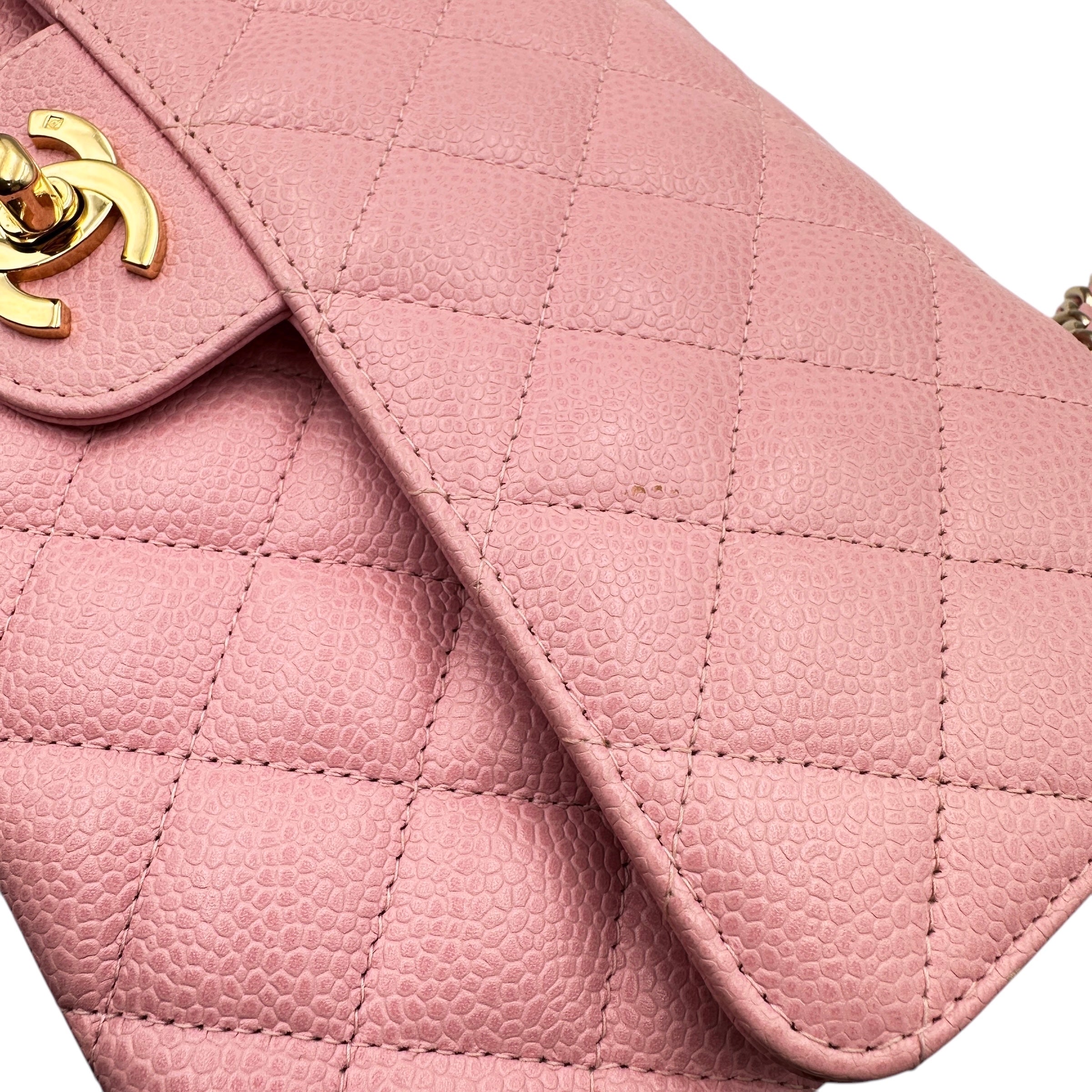 CHANEL シャネル キャビアスキン マトラッセ25 ダブルフラップ ショルダーバッグ
