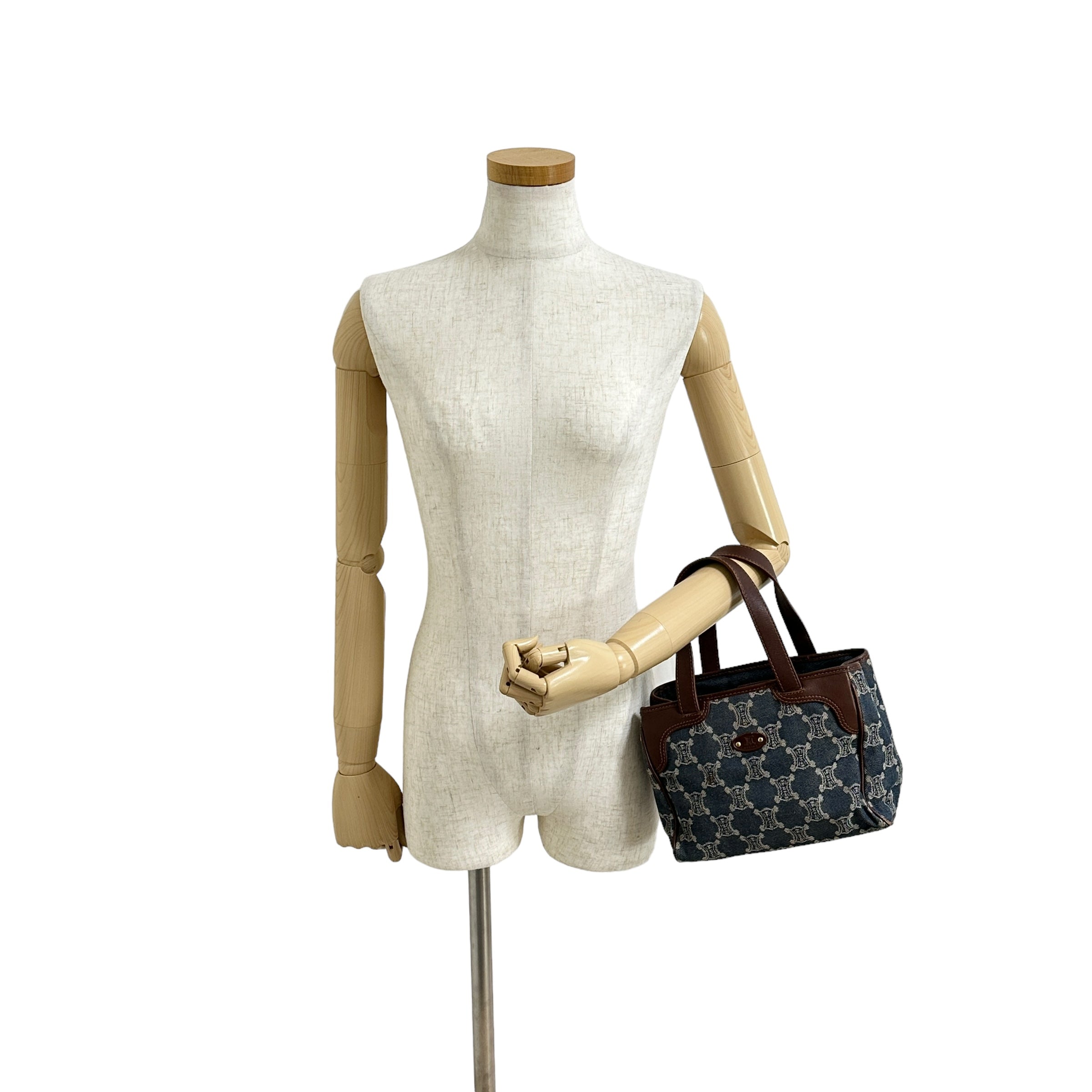 CELINE セリーヌ マカダム デニム ハンドバッグ