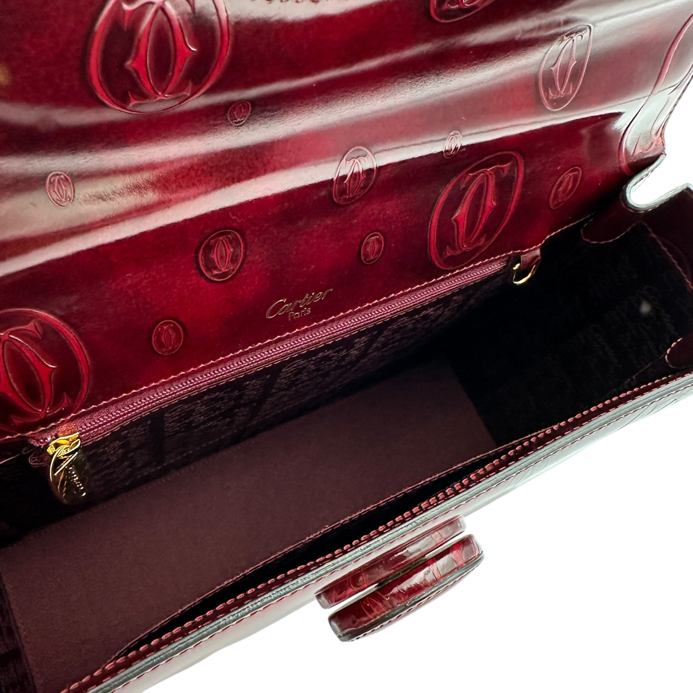 Cartier カルティエ ハッピーバースデー ハンドバッグ ボルドー