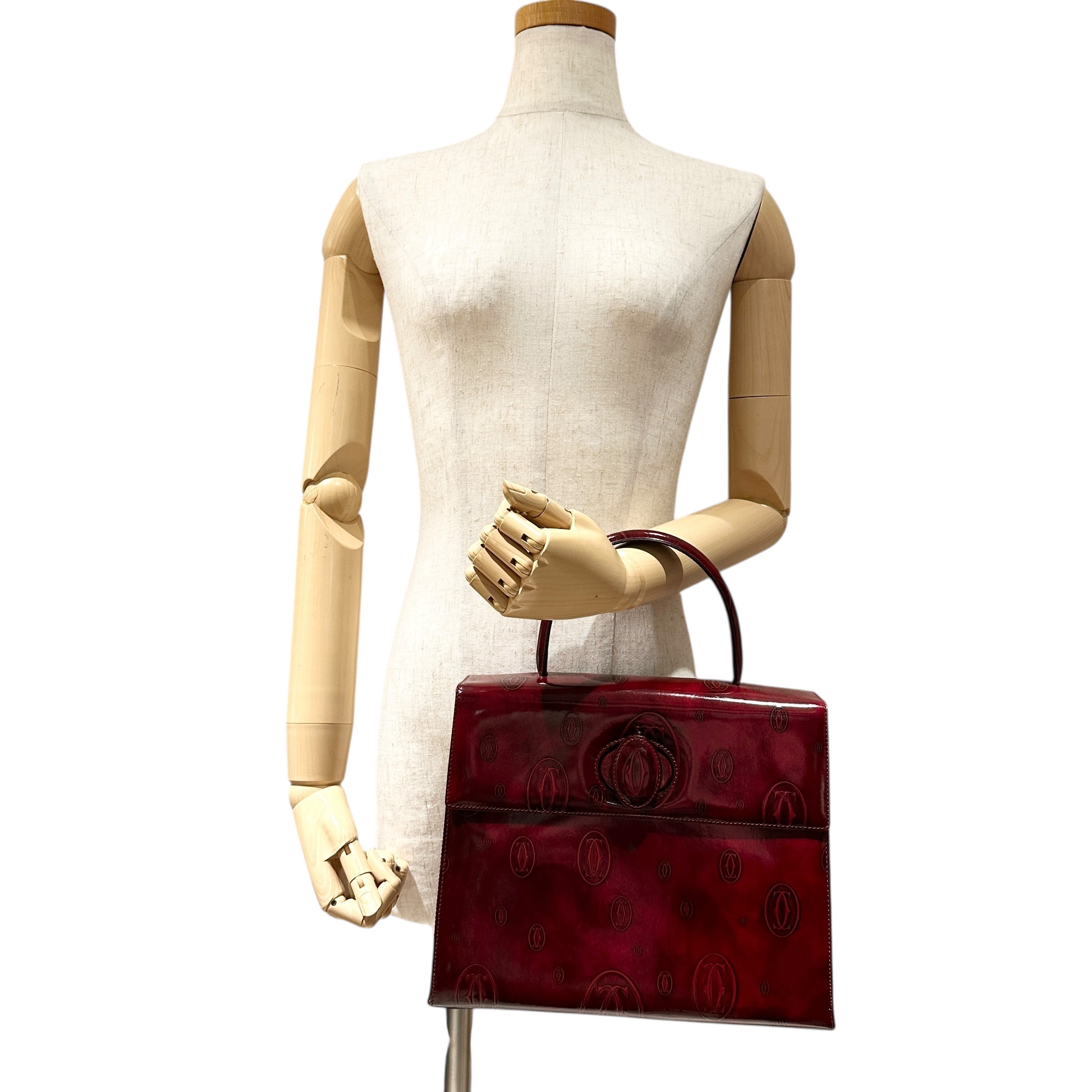 Cartier カルティエ ハッピーバースデー ハンドバッグ ボルドー