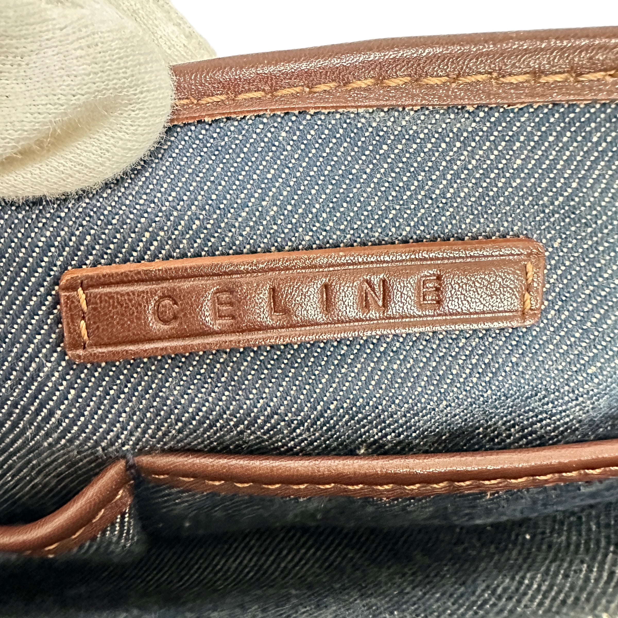 CELINE セリーヌ マカダム デニム ハンドバッグ