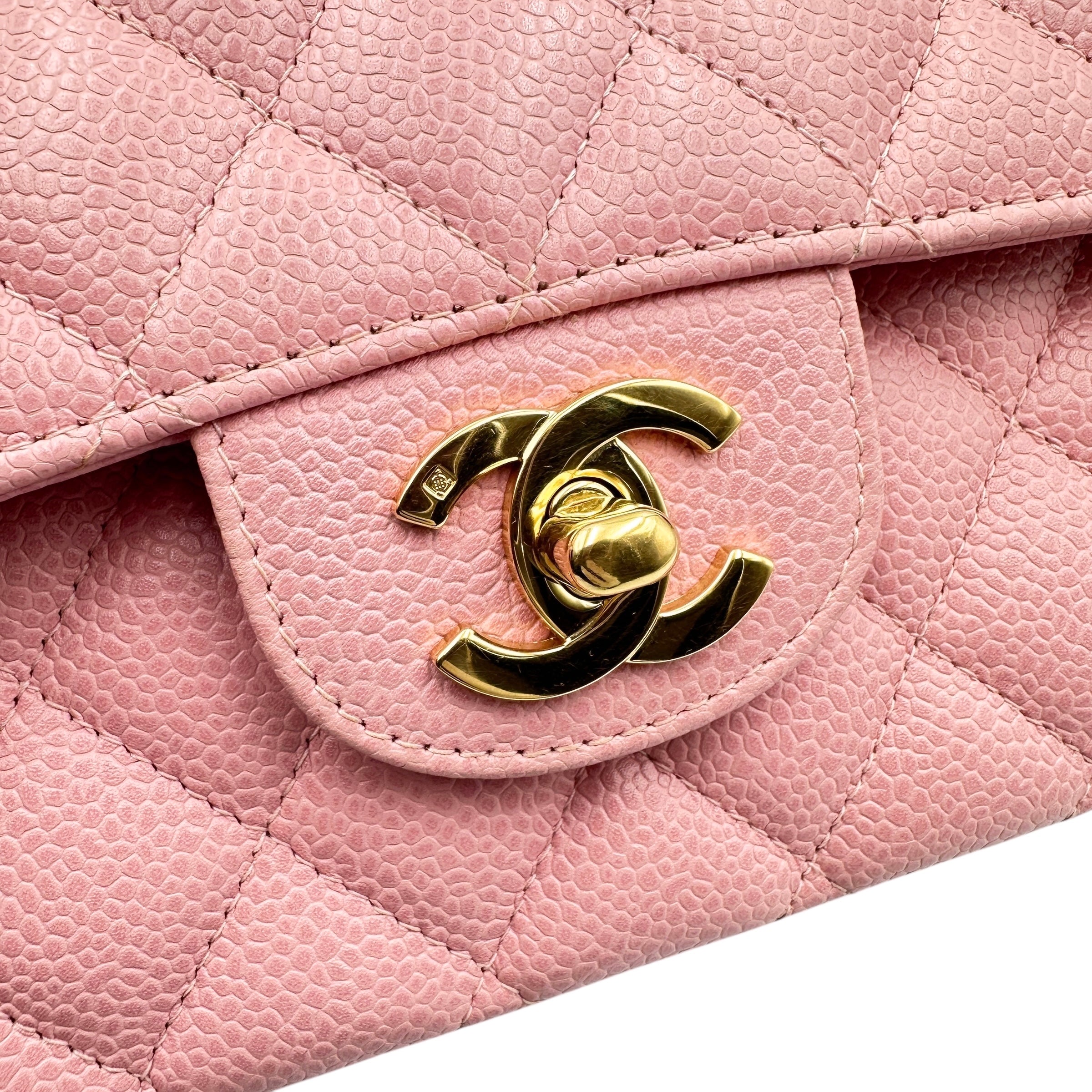 CHANEL シャネル キャビアスキン マトラッセ25 ダブルフラップ ショルダーバッグ