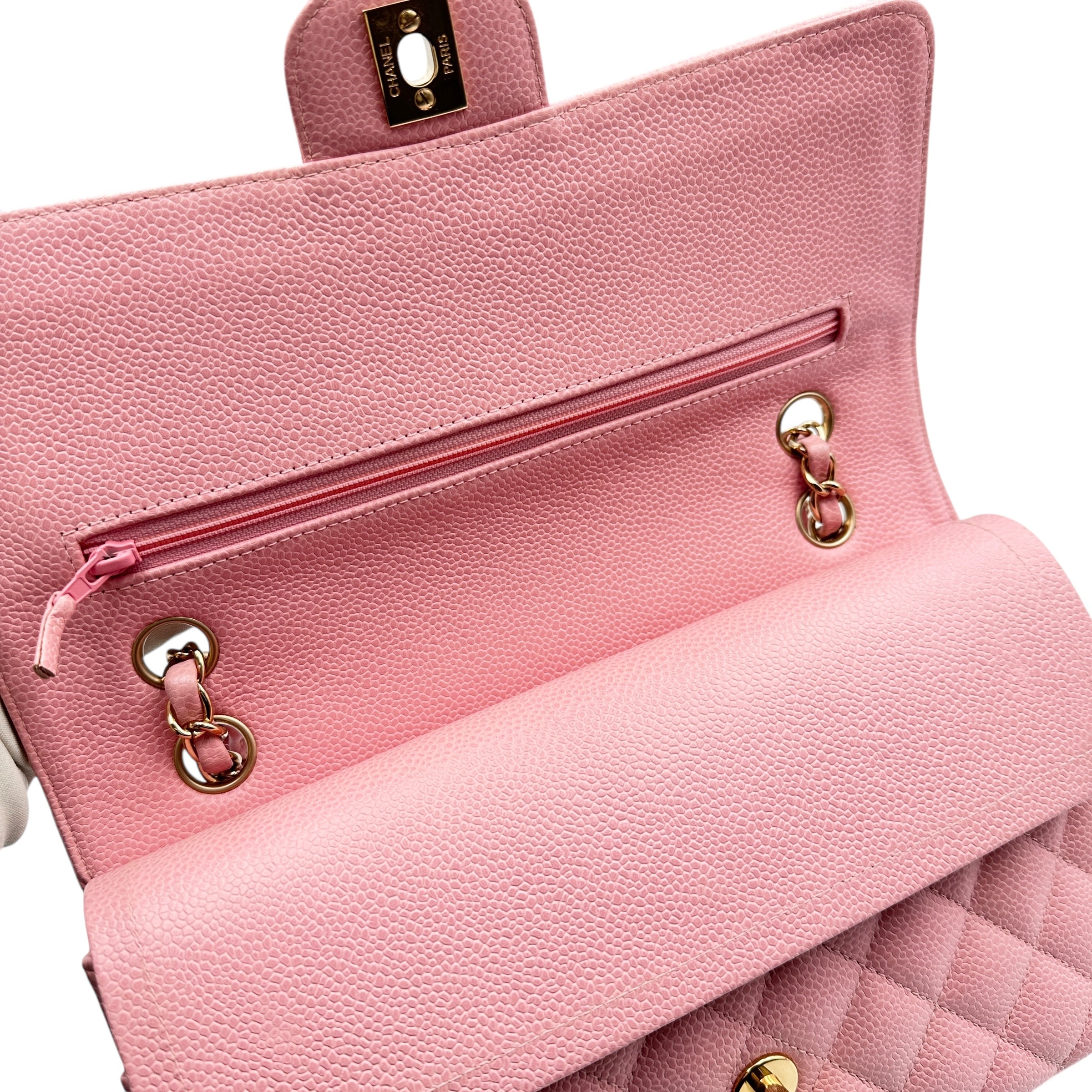 CHANEL シャネル キャビアスキン マトラッセ25 ダブルフラップ ショルダーバッグ