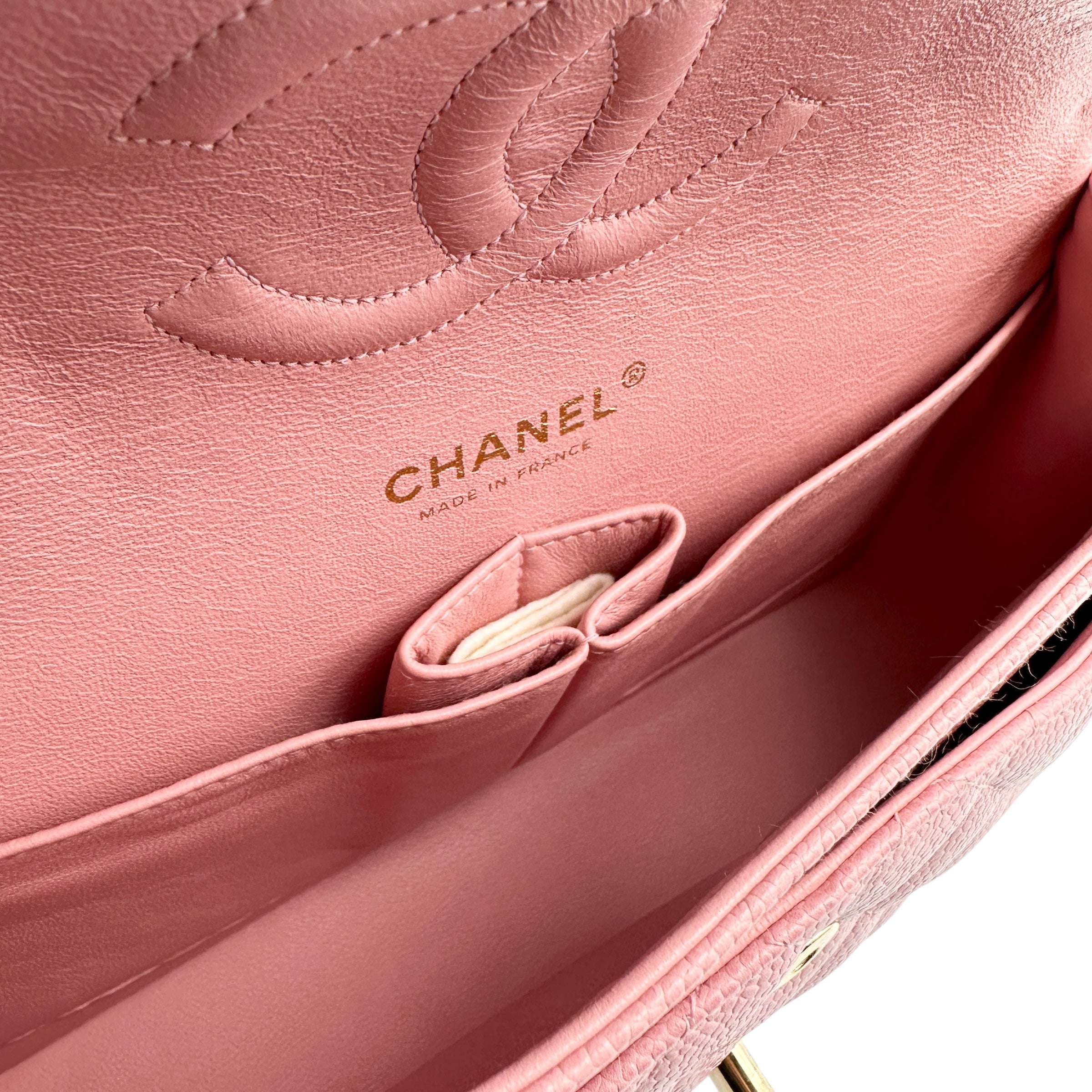 CHANEL シャネル キャビアスキン マトラッセ25 ダブルフラップ ショルダーバッグ