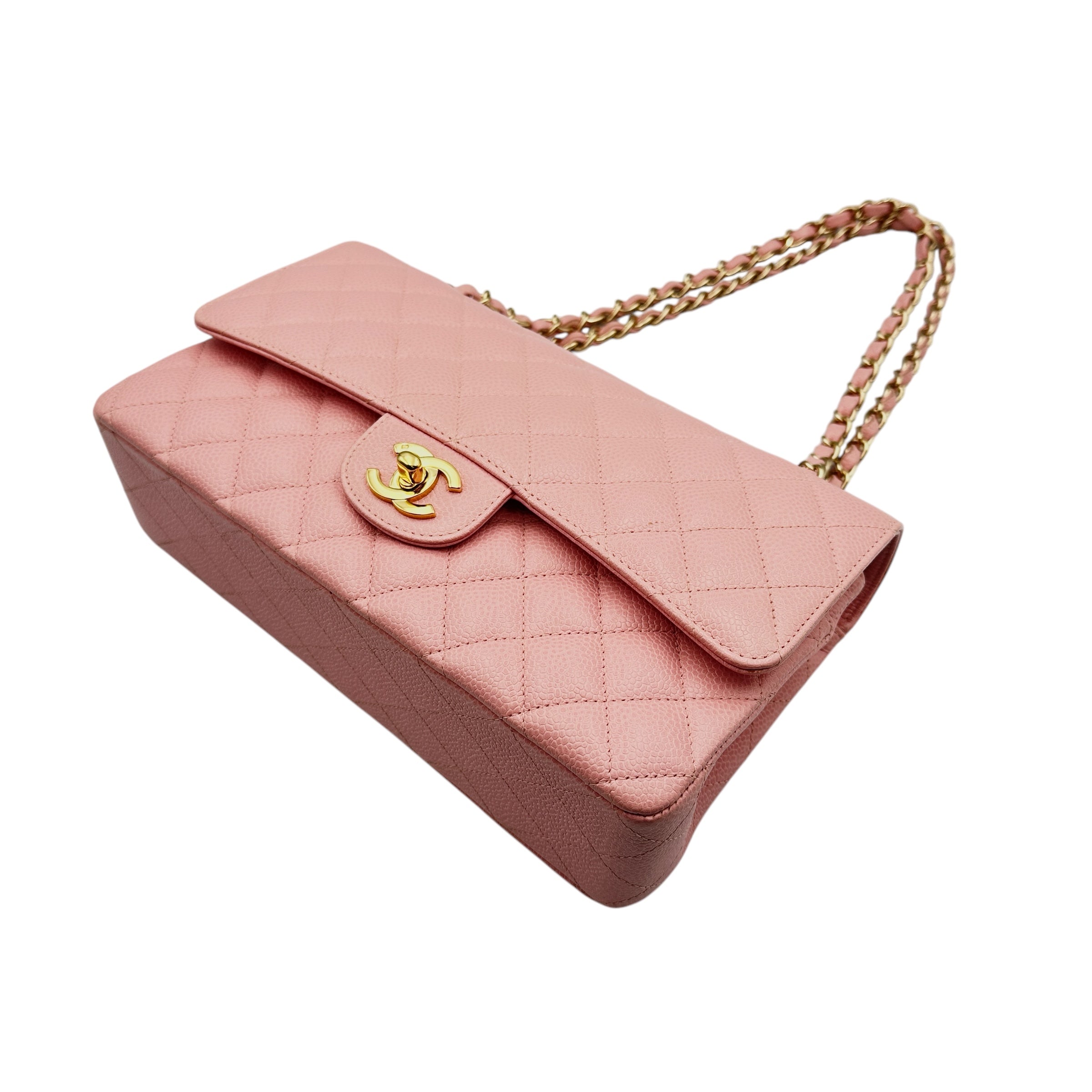 CHANEL シャネル キャビアスキン マトラッセ25 ダブルフラップ ショルダーバッグ