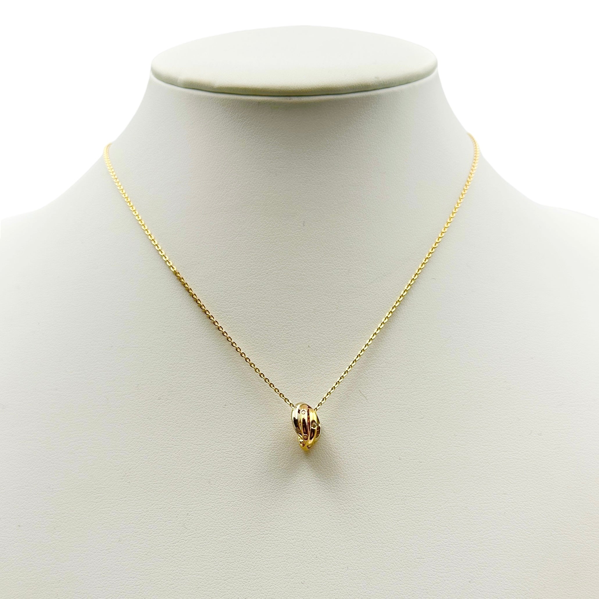 Cartier カルティエ トリニティ ダイヤ ネックレス K18