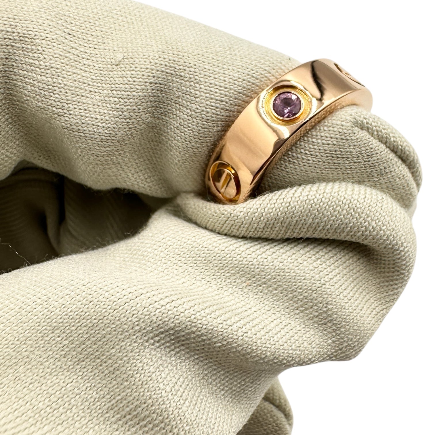 Cartier カルティエ ラブ リング 1Pピンクサファイヤ K18PG