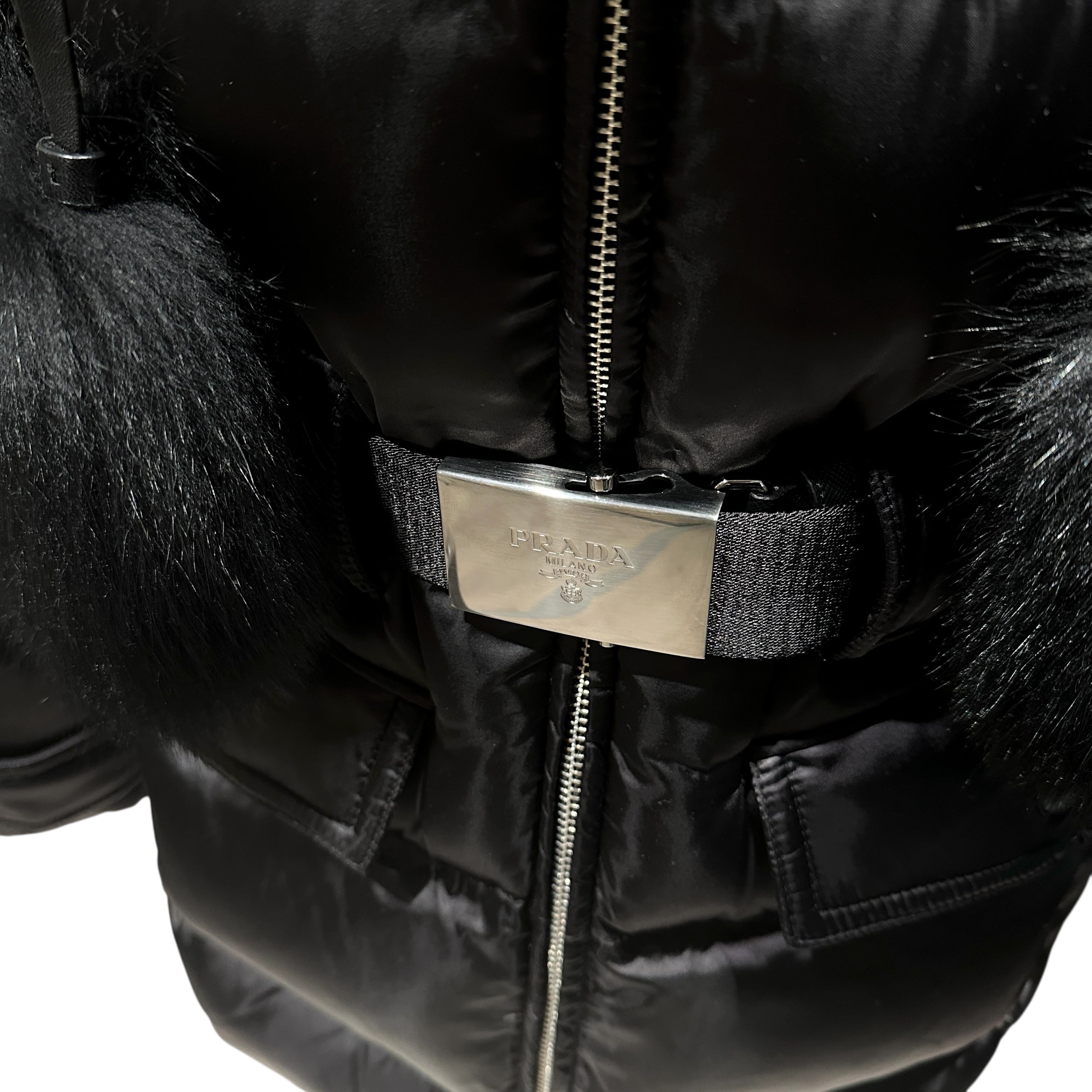 PRADA プラダ ダウンコート リアルファー #40(Mサイズ)