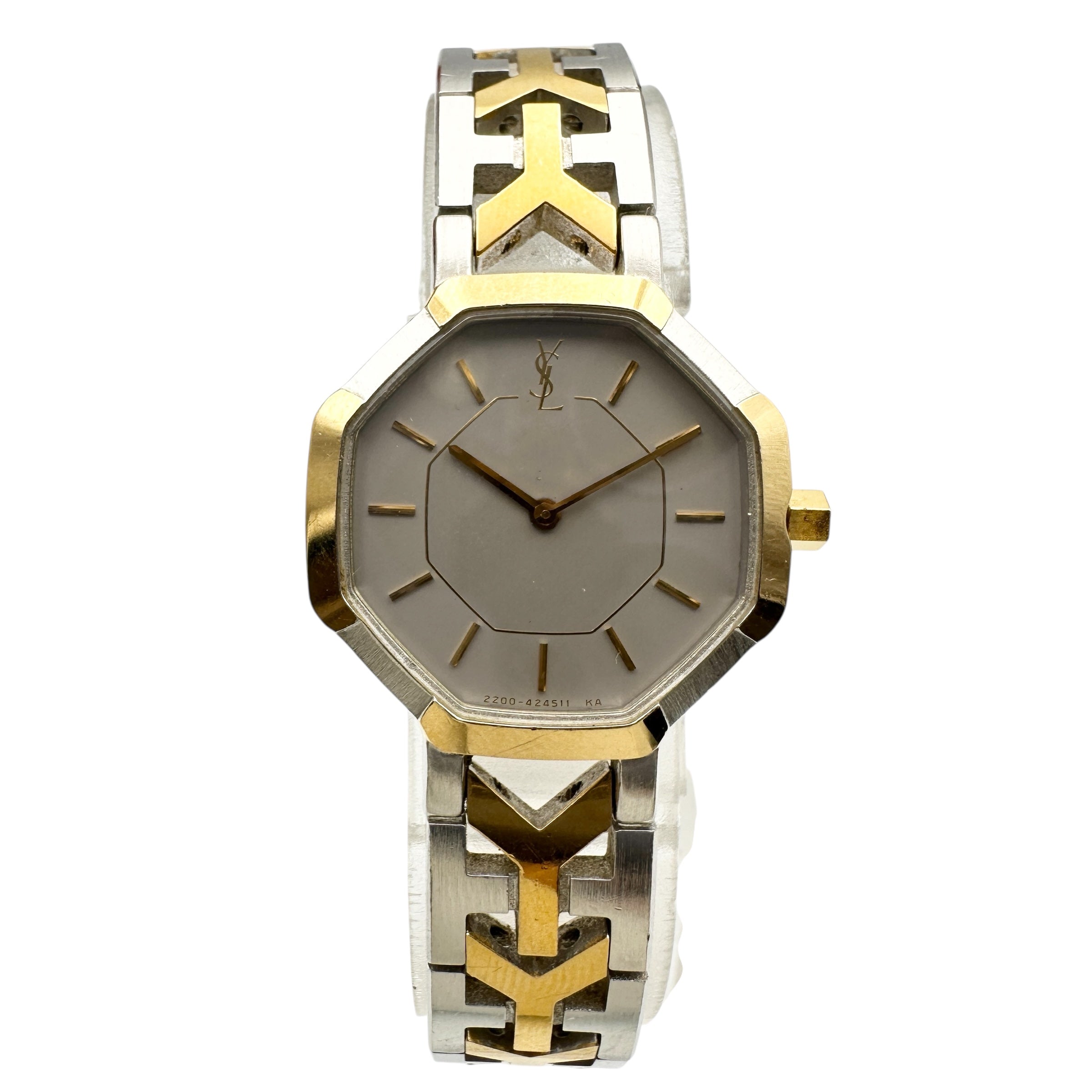 希少】Yves Saint Laurent 腕時計YSL ロゴ コンビ. 腕時計 4620-E62267 
