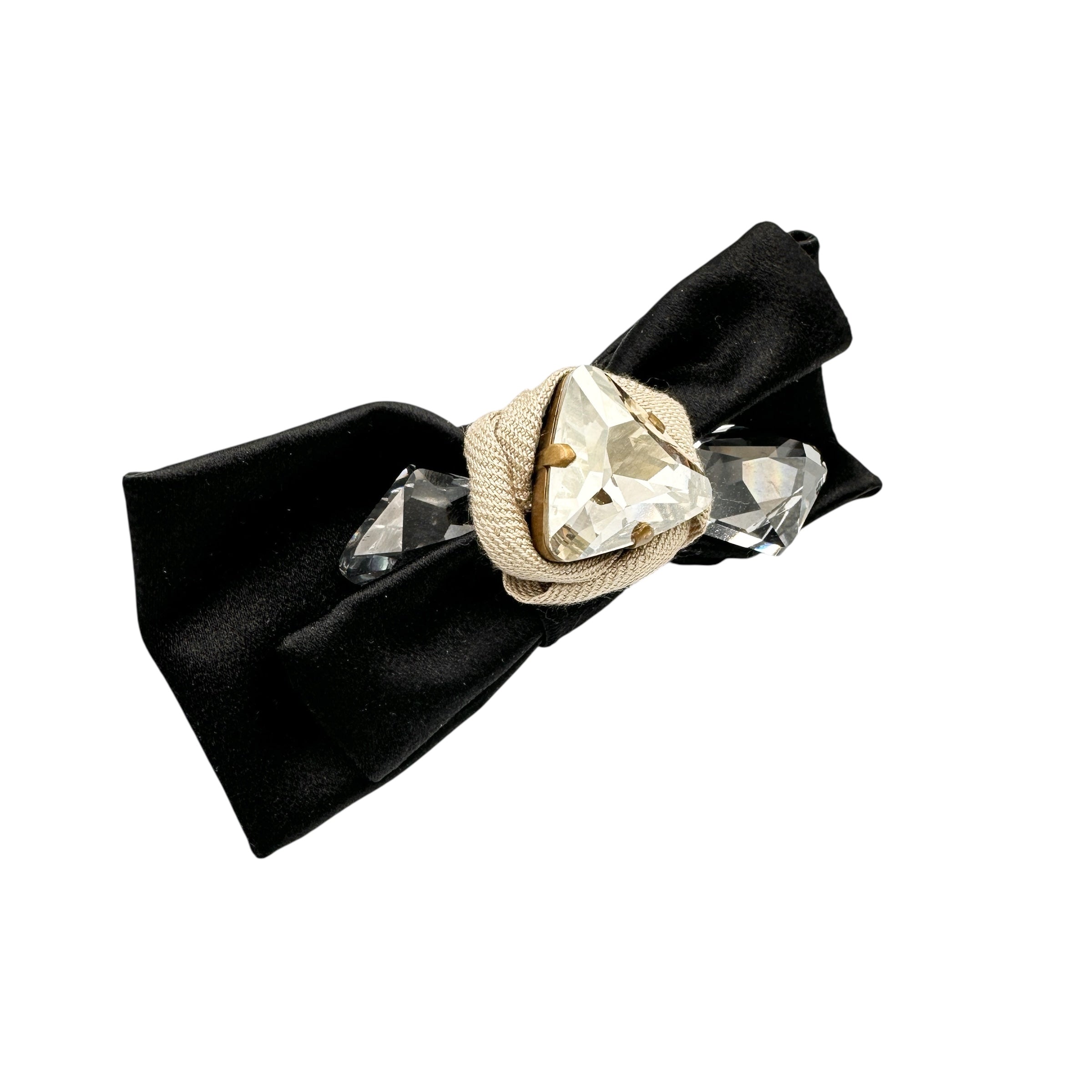 ｍiu ｍiu ミュウミュウ ブローチ ストーン付きリボン