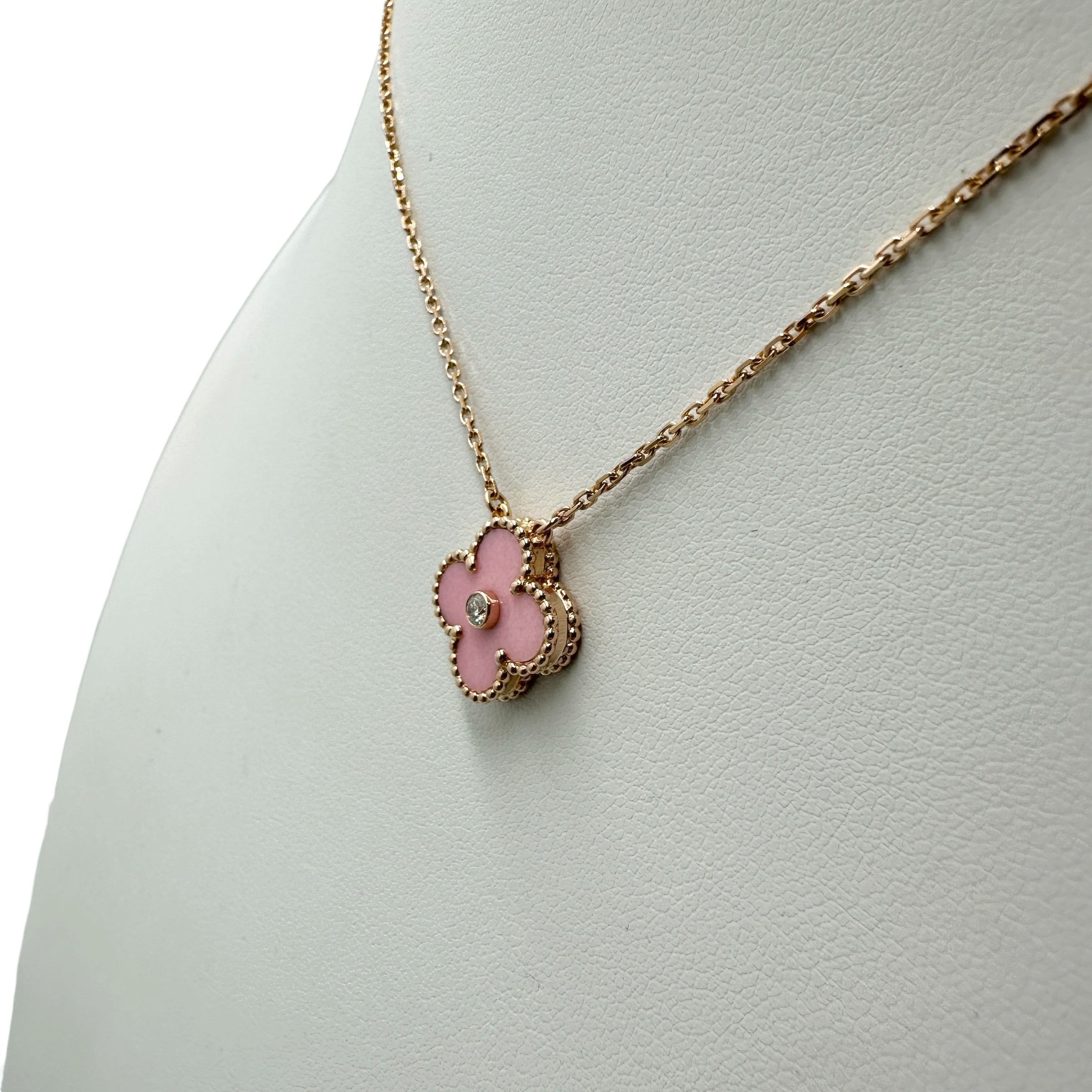 クローバーネックレス ローズピンク ヴィンテージサイズ VanCleef & Arpels ヴァンクリーフ&アーペル ヴィンテージアルハンブラ