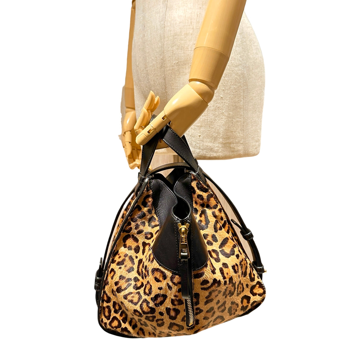 LOEWE ロエベ ハンモック ショルダーバッグ レオパード ハラコ