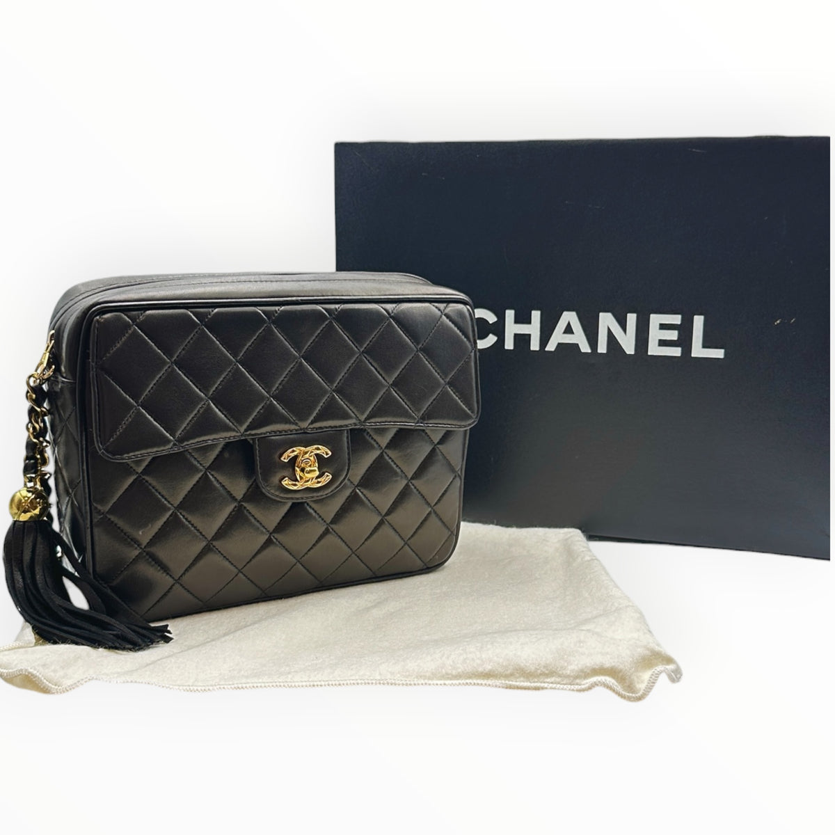 CHANEL シャネル マトラッセ フリンジ付 チェーンショルダーバッグ